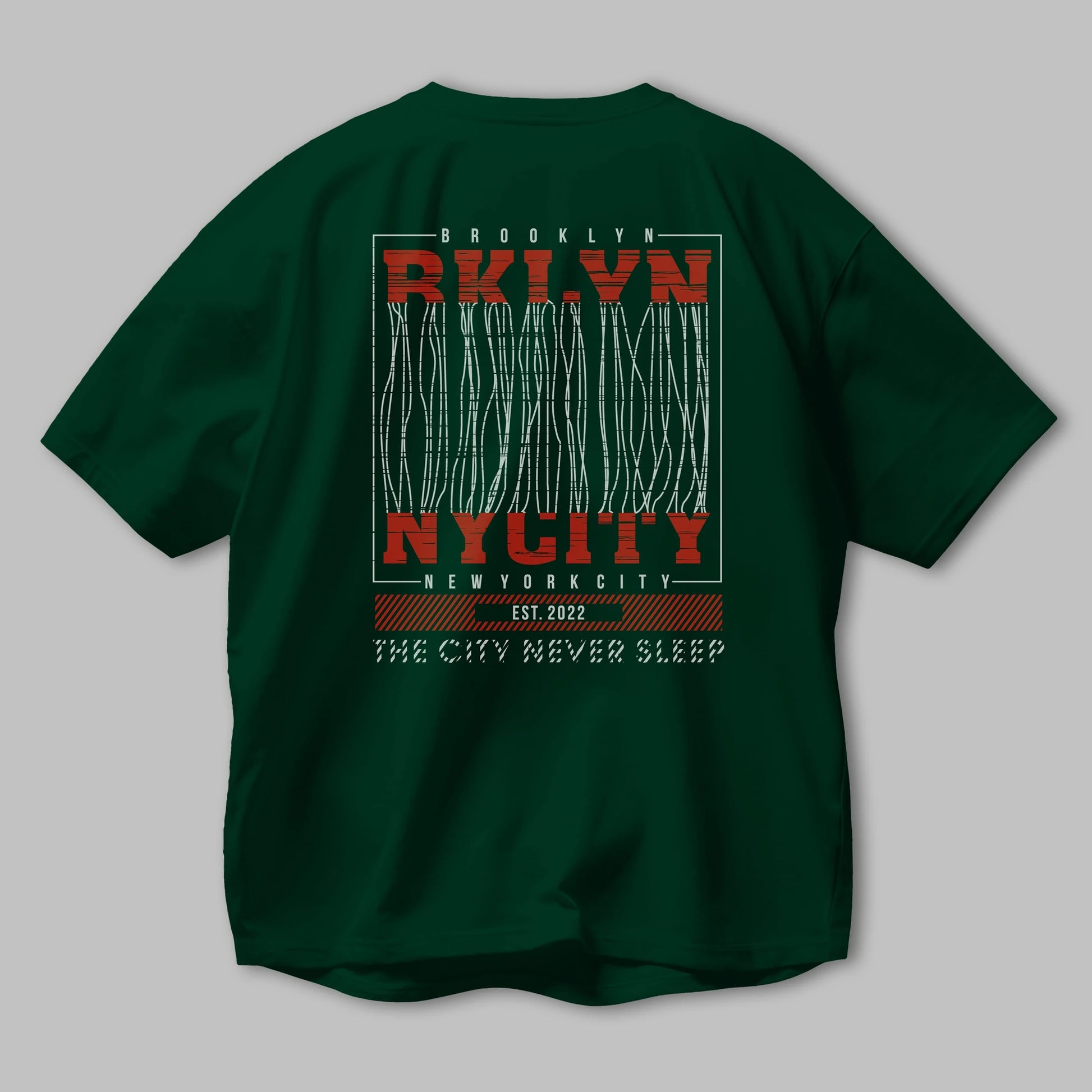 Brooklyn New York City Arka Baskılı Oversize t-shirt Erkek Kadın Unisex
