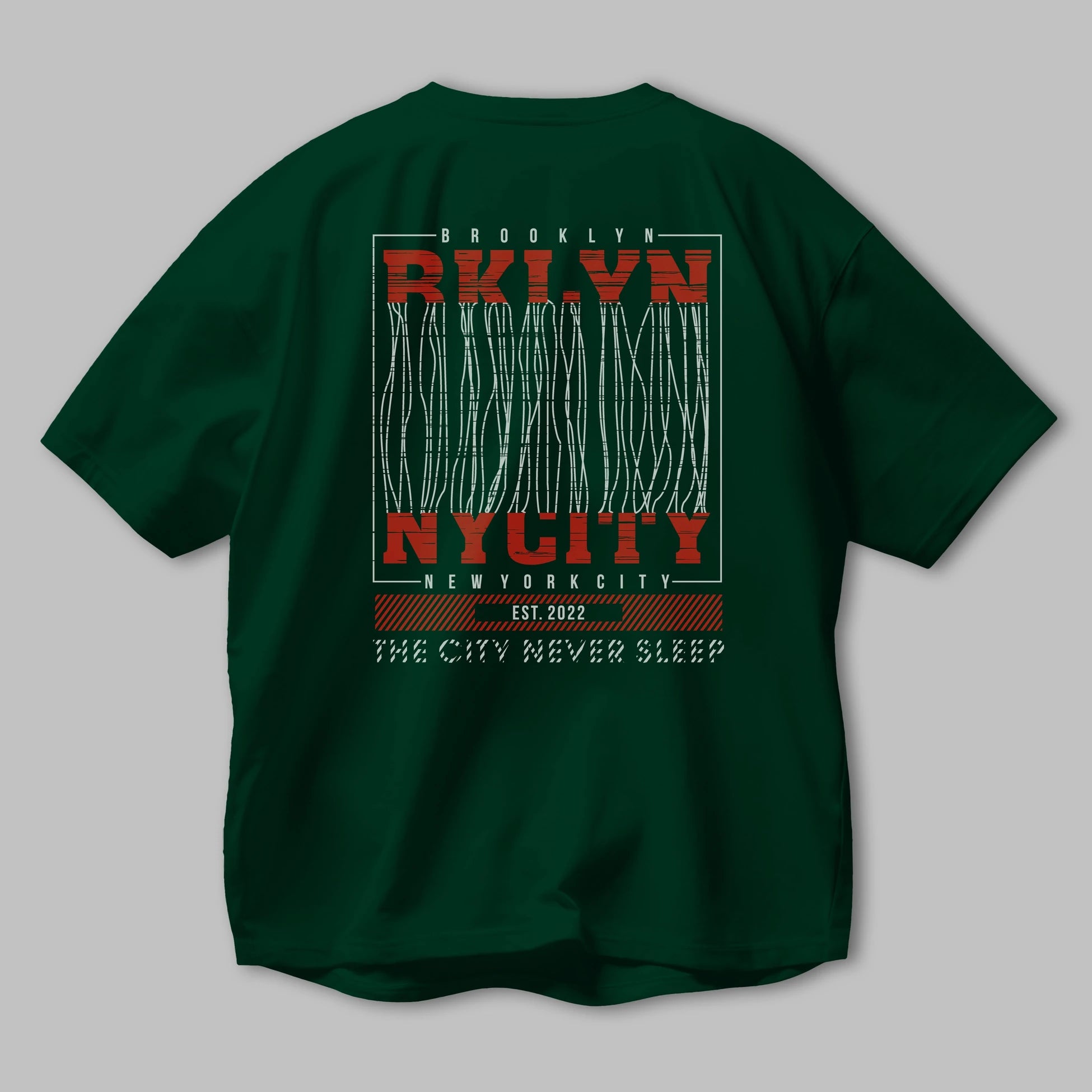 Brooklyn New York City Arka Baskılı Oversize t-shirt Erkek Kadın Unisex