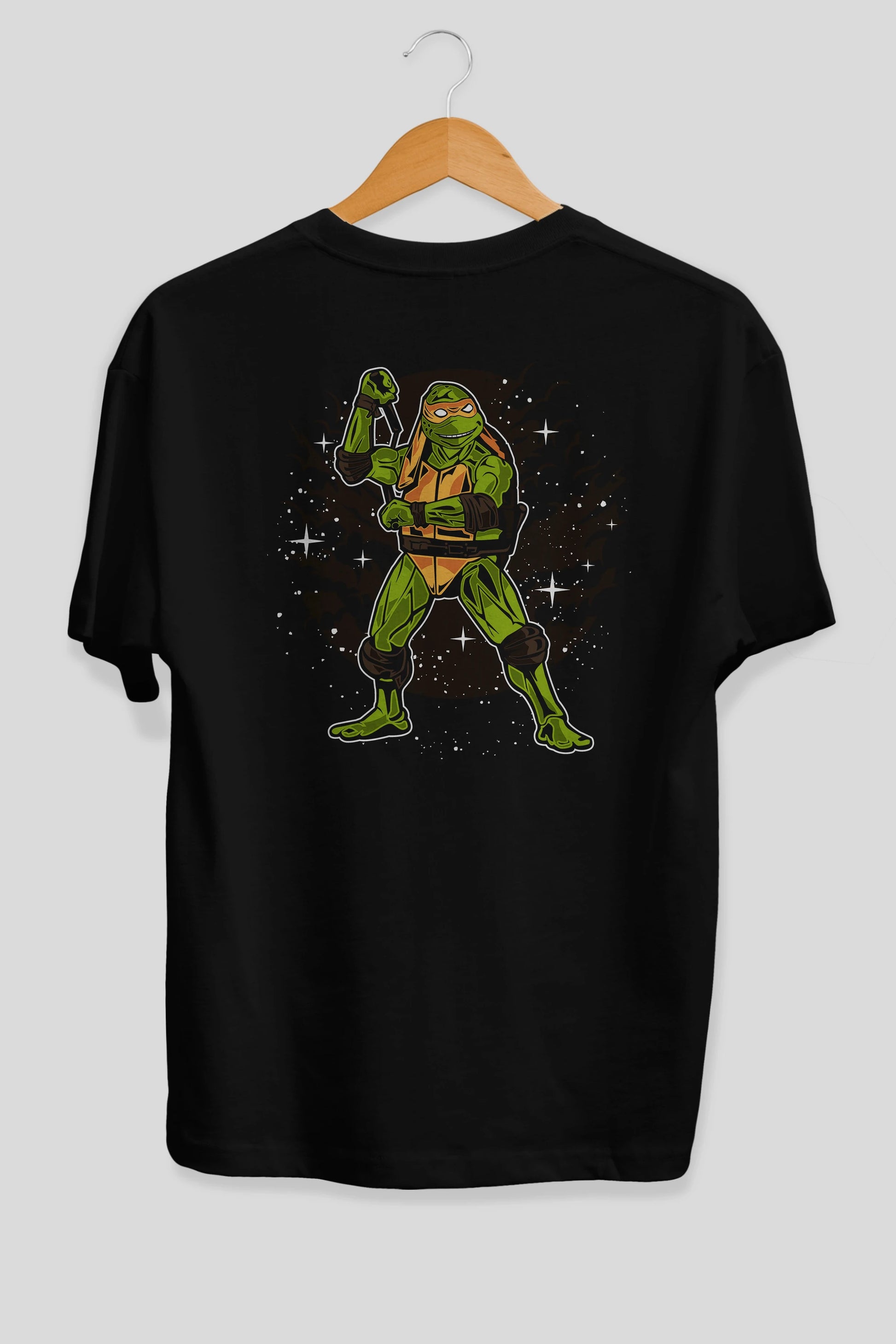 TURTLES Arka Baskılı Oversize t-shirt Erkek Kadın Unisex %100 Pamuk