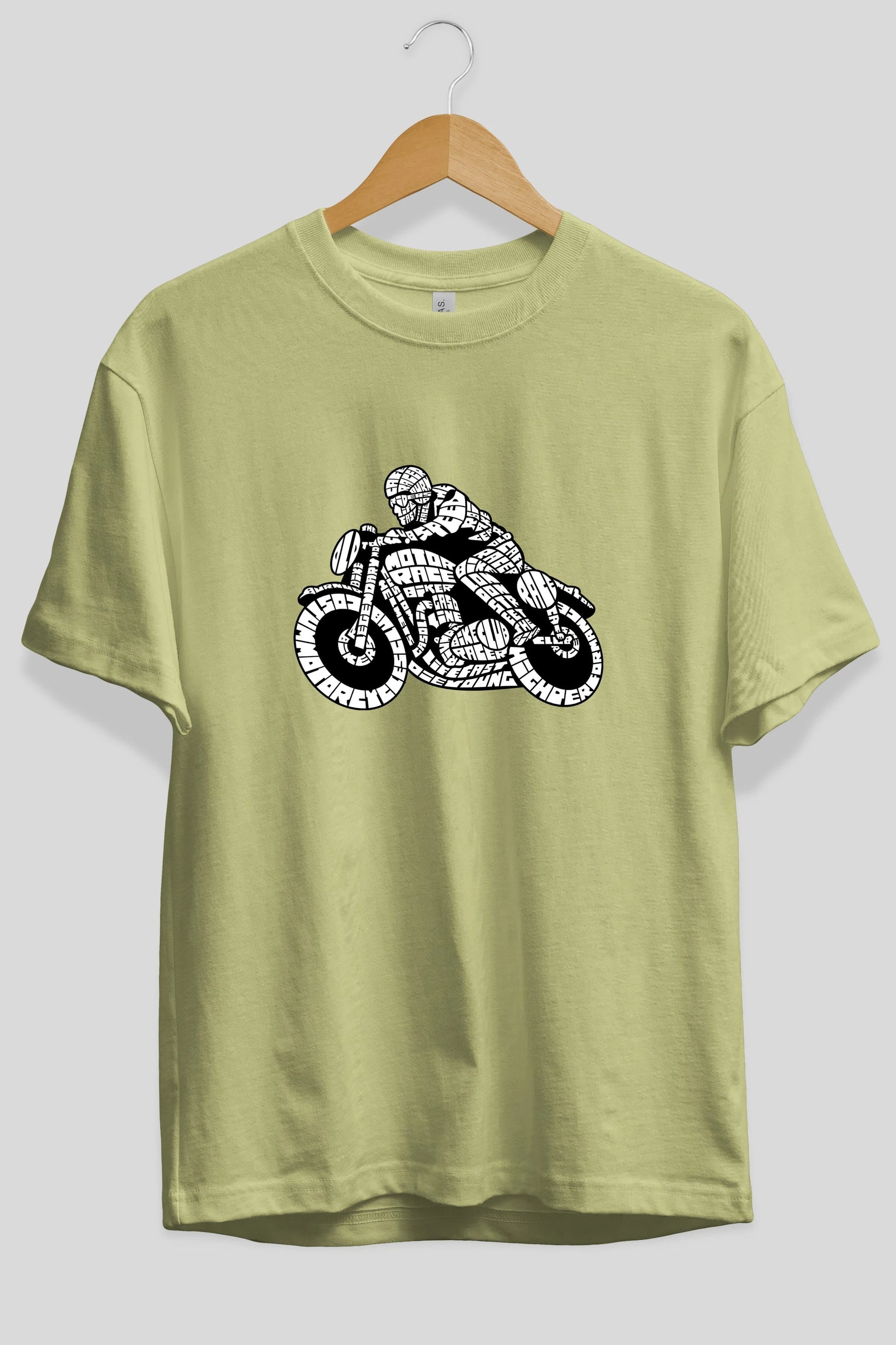 Caferacer Ön Baskılı Oversize t-shirt %100 pamuk Erkek Kadın Unisex