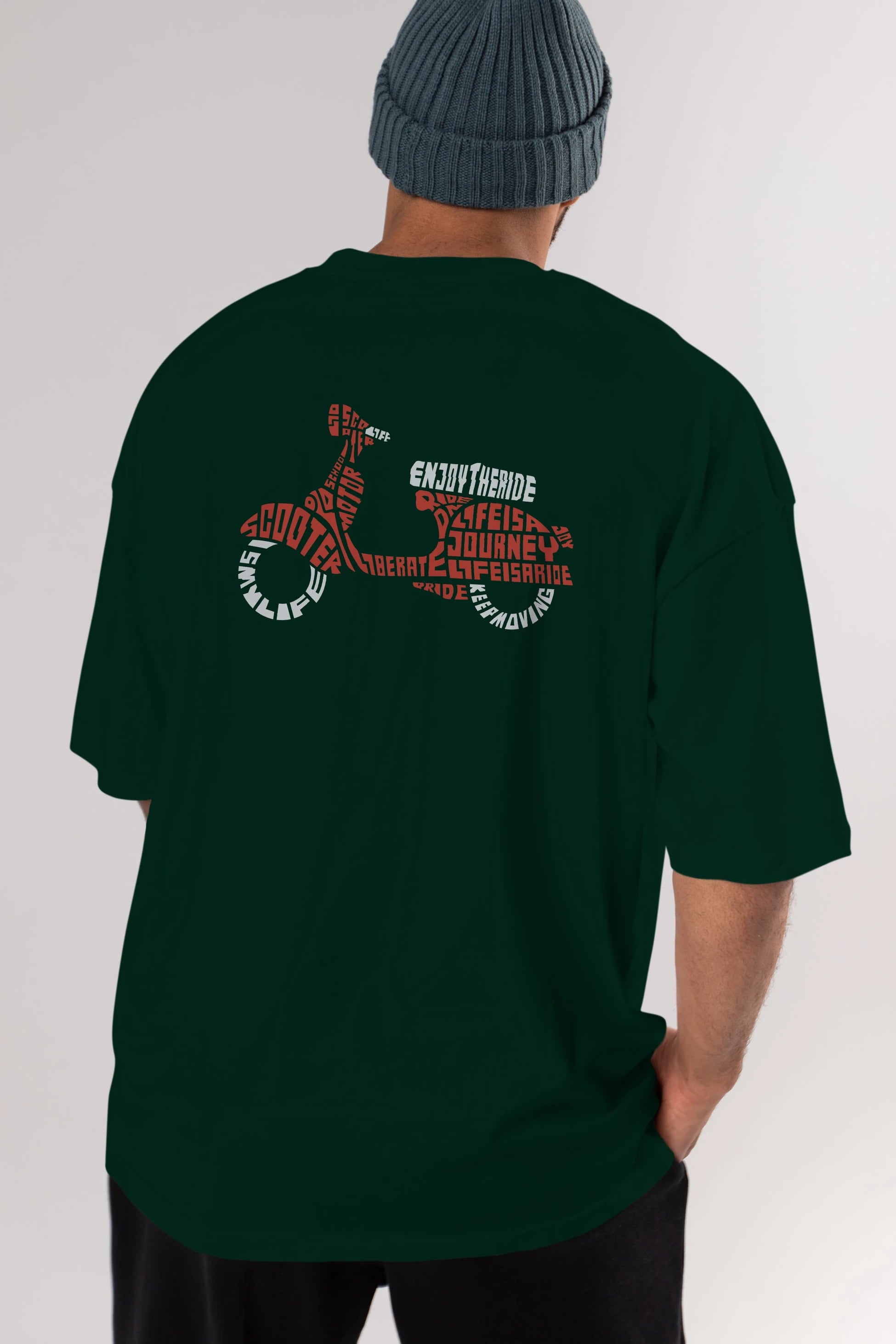Enjoy The Ride Arka Baskılı Oversize t-shirt %100 pamuk Erkek Kadın Unisex