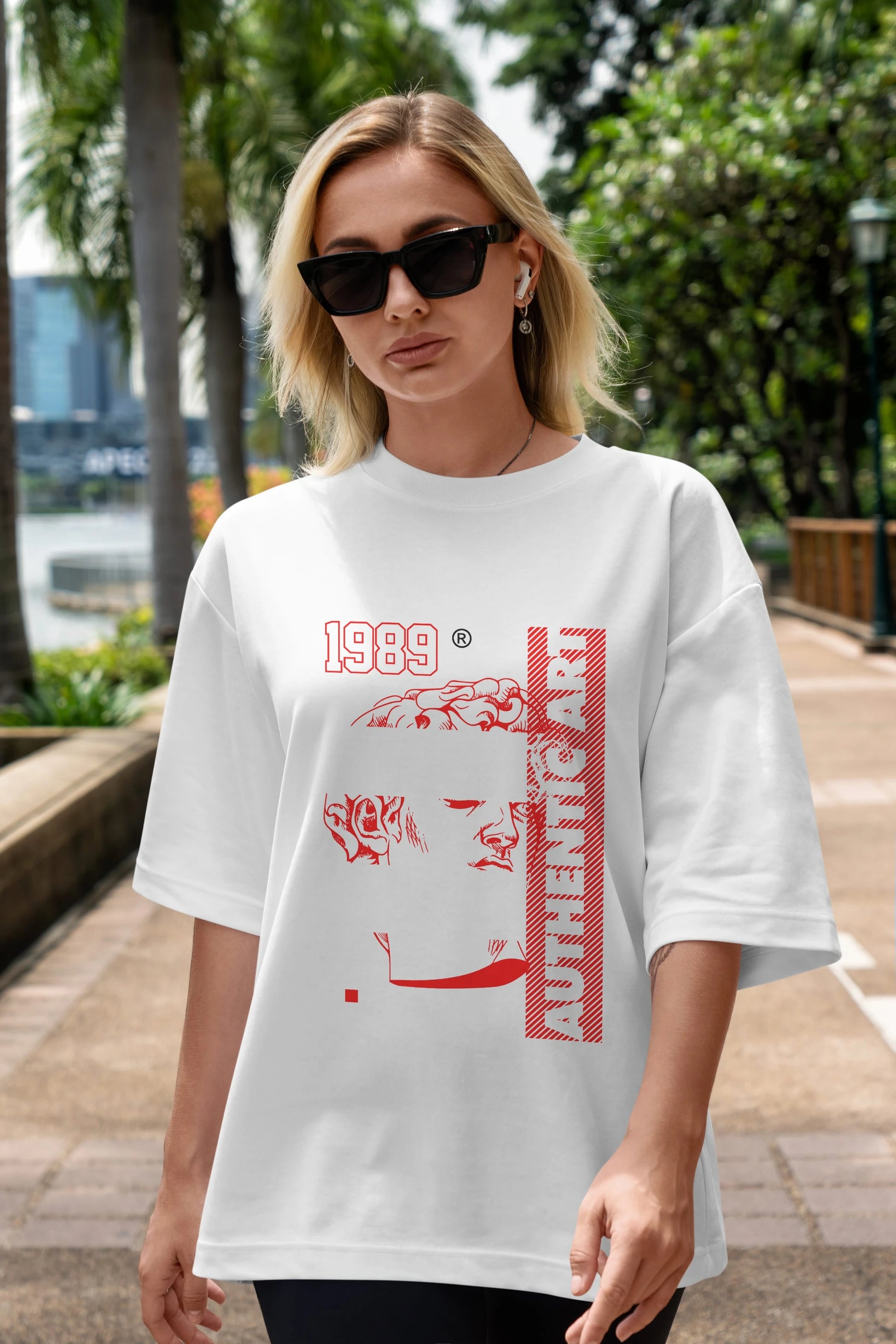 Authentic Art Ön Baskılı Oversize t-shirt Erkek Kadın Unisex