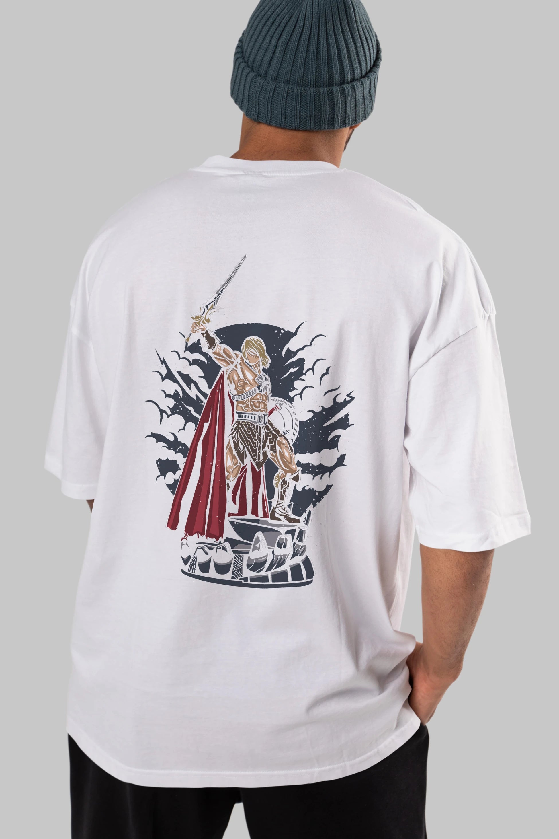 Warrior Arka Baskılı Oversize t-shirt Erkek Kadın Unisex %100 Pamuk
