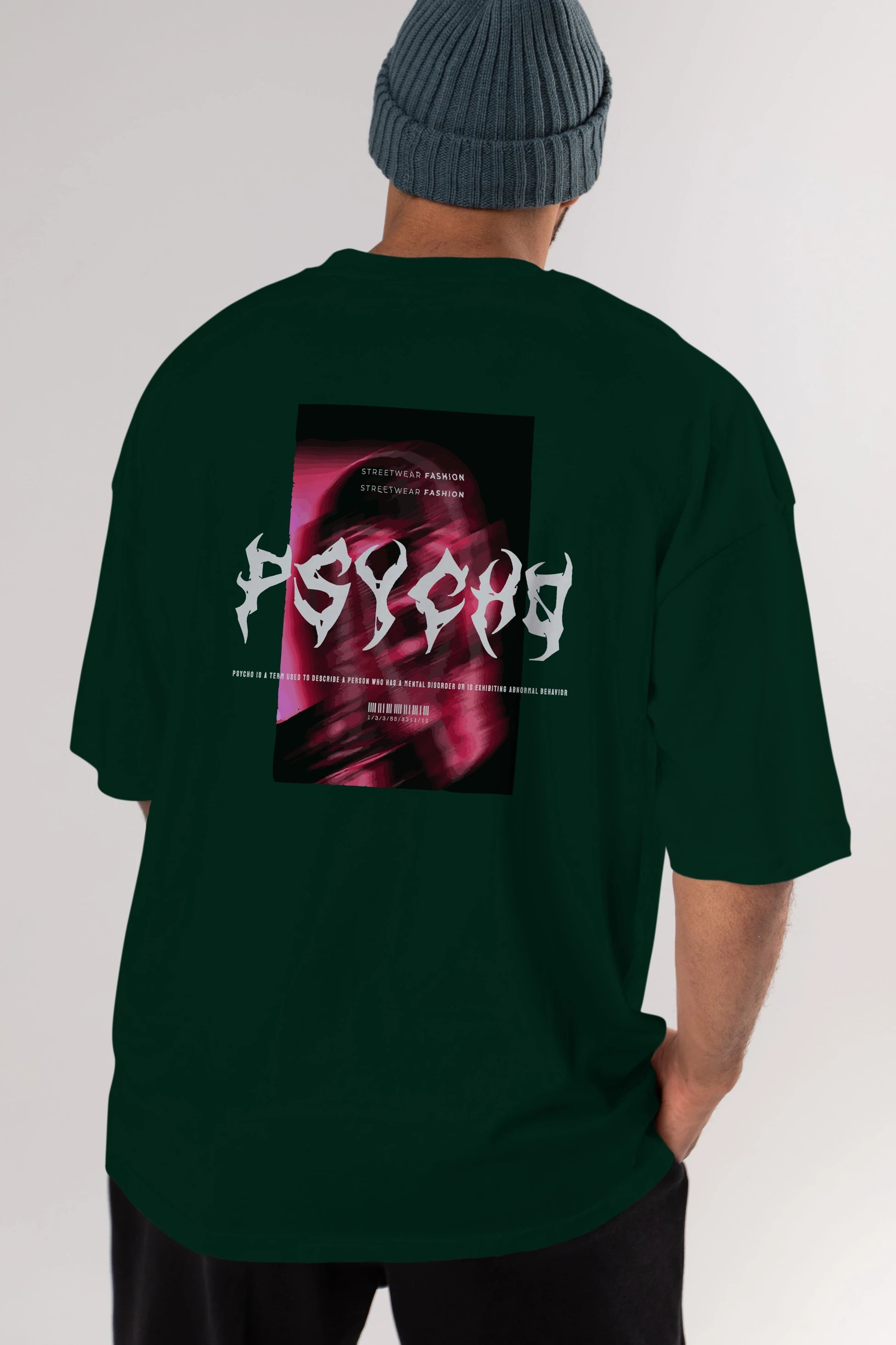 Psycho Streetwear Arka Baskılı Oversize t-shirt Erkek Kadın Unisex