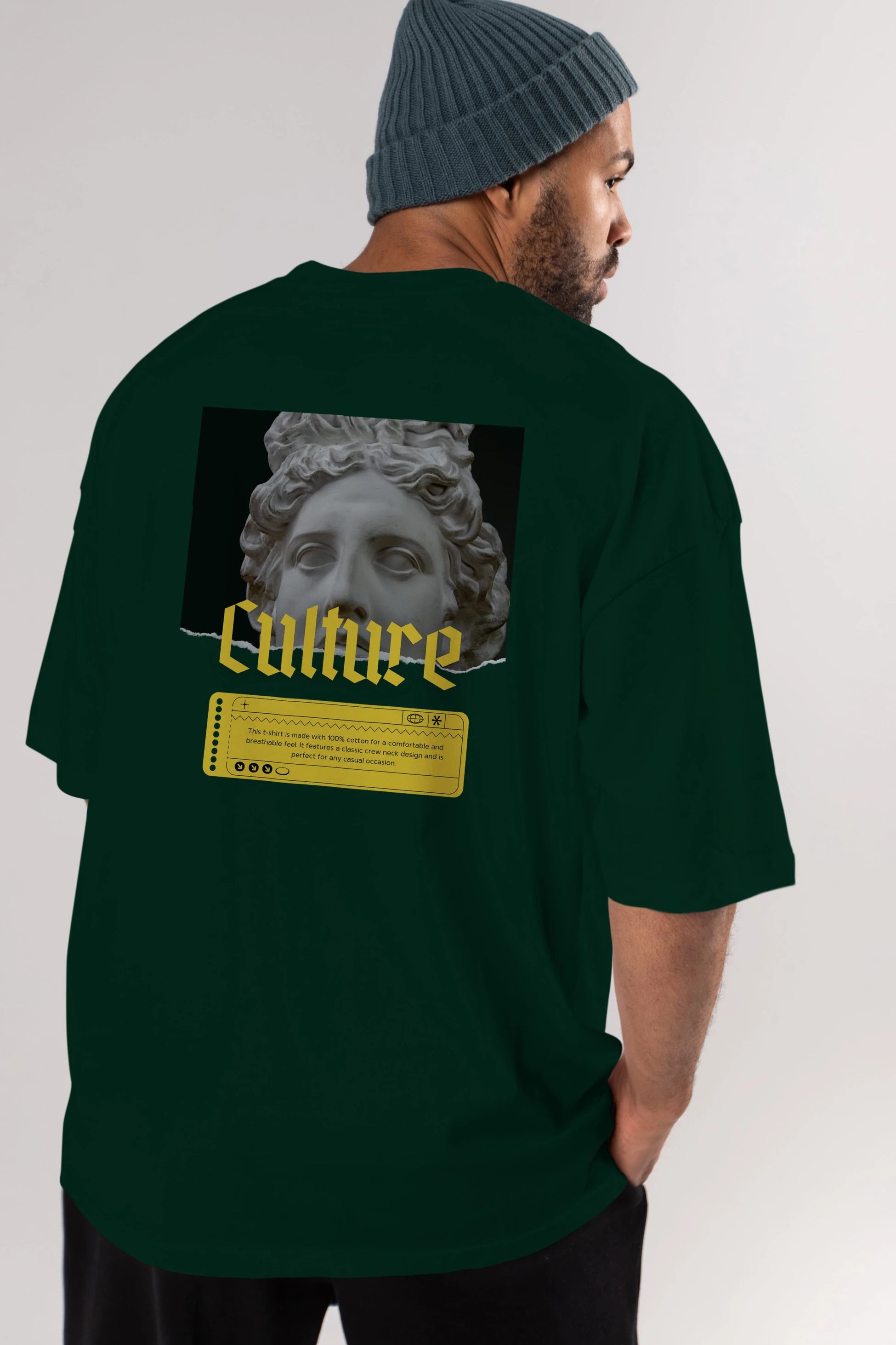 Culture Yazılı Arka Baskılı Oversize t-shirt Erkek Kadın Unisex