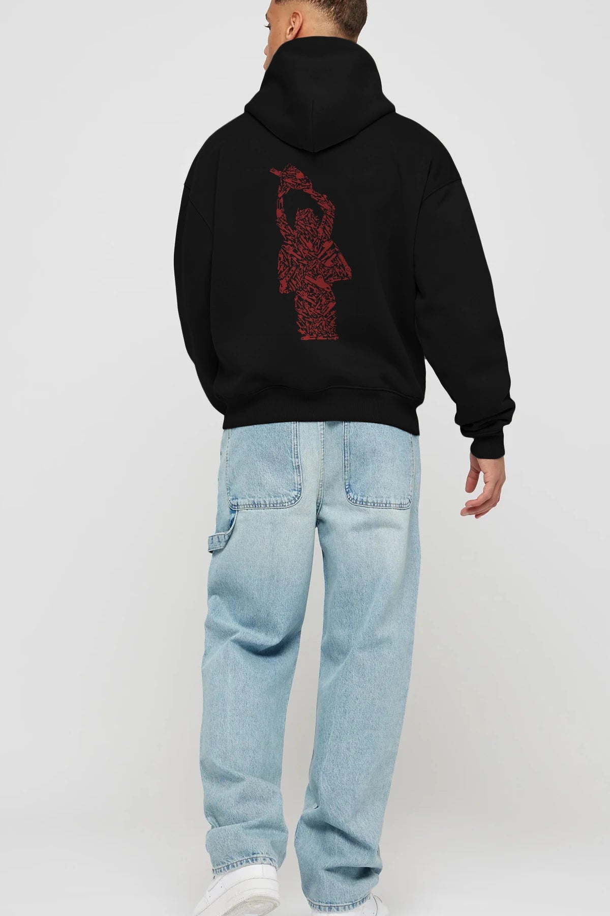 Chainsaw Arka Baskılı Hoodie Oversize Kapüşonlu Sweatshirt Erkek Kadın Unisex