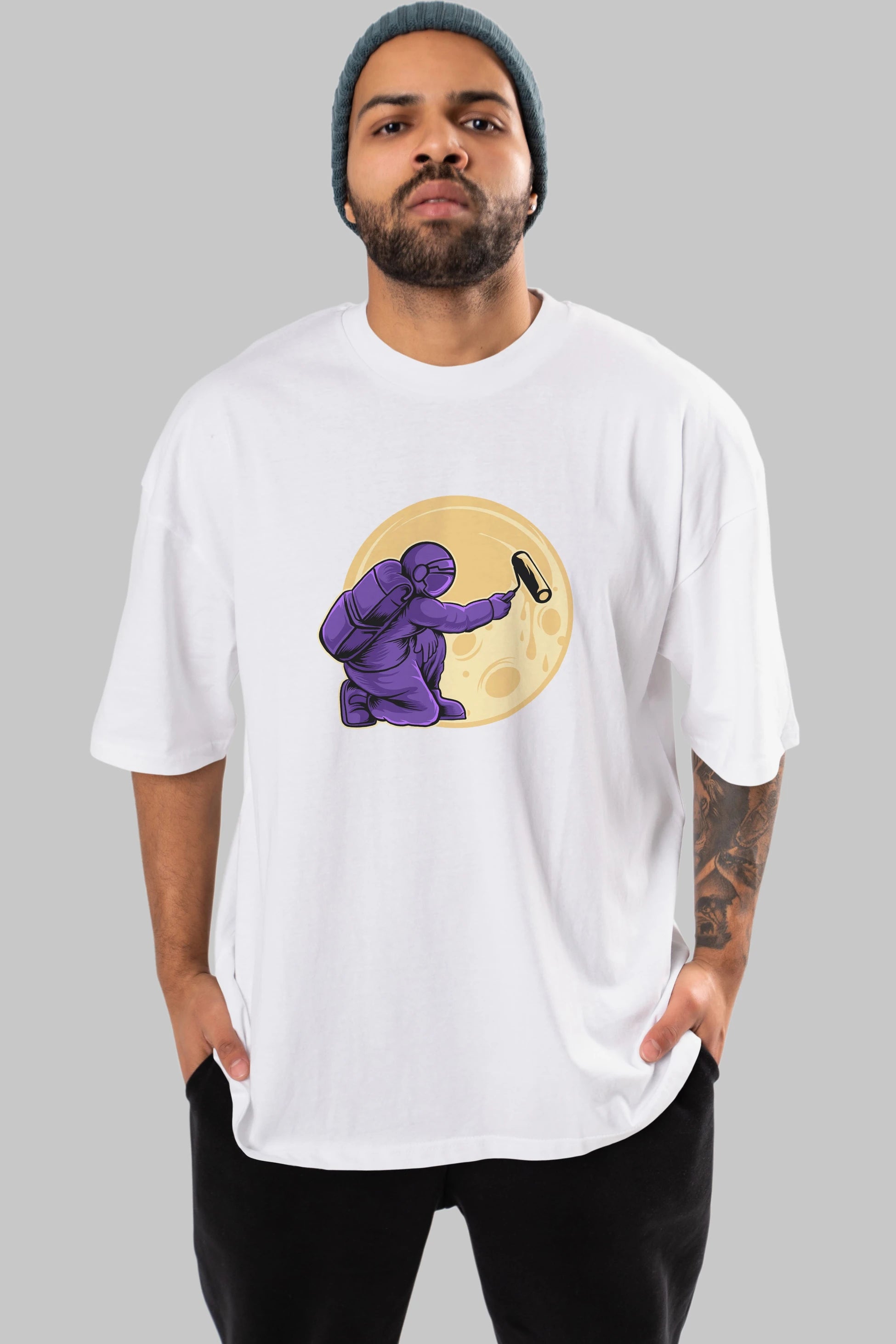 Astropaint Ön Baskılı Oversize t-shirt Erkek Kadın Unisex