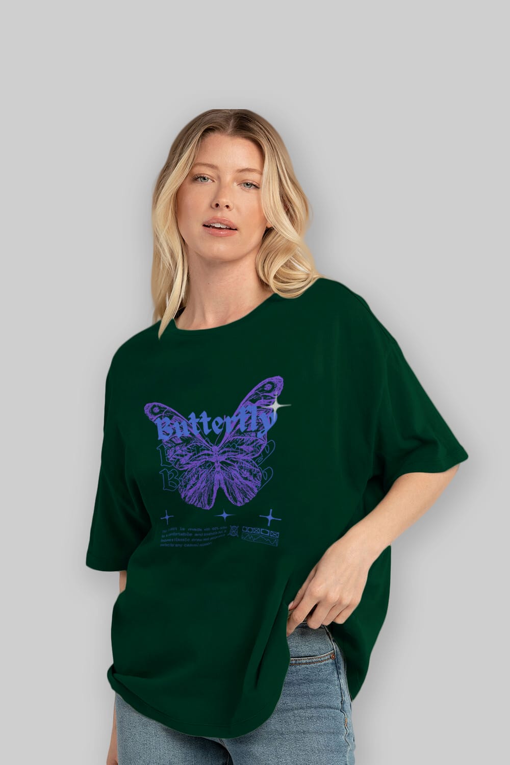 Butterfly Streetwear Ön Baskılı Oversize t-shirt Erkek Kadın Unisex