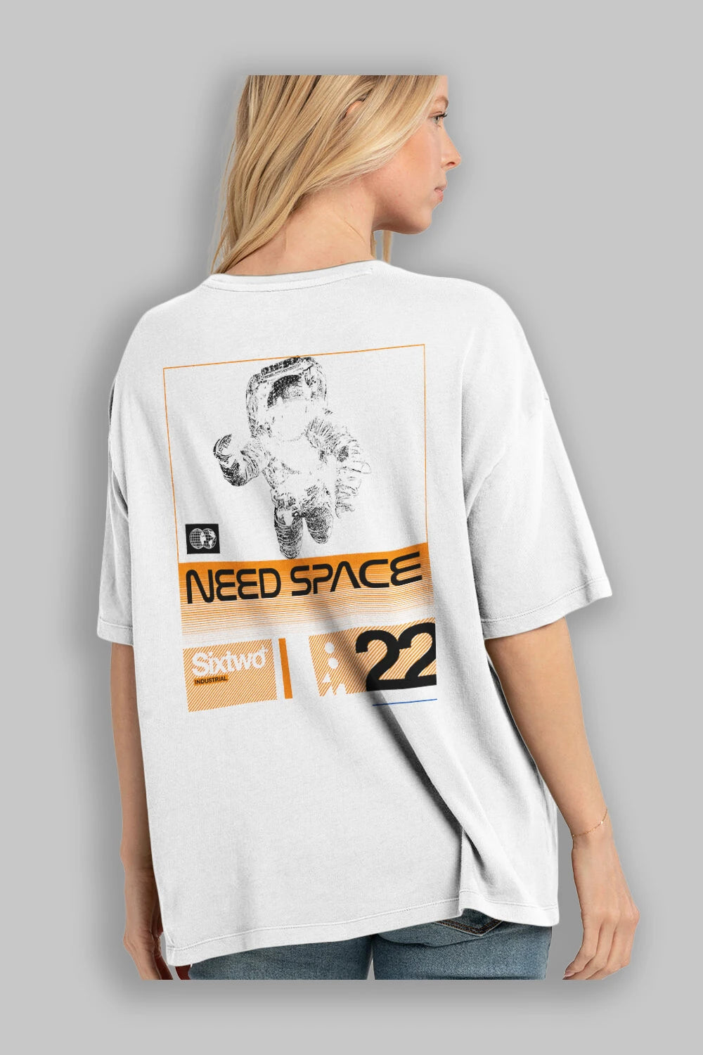 Need Space Arka Baskılı Oversize t-shirt Erkek Kadın Unisex