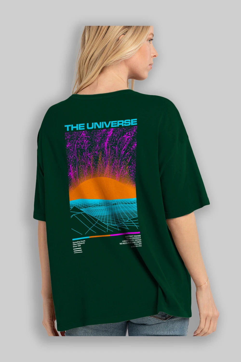 The Universe Arka Baskılı Oversize t-shirt Erkek Kadın Unisex