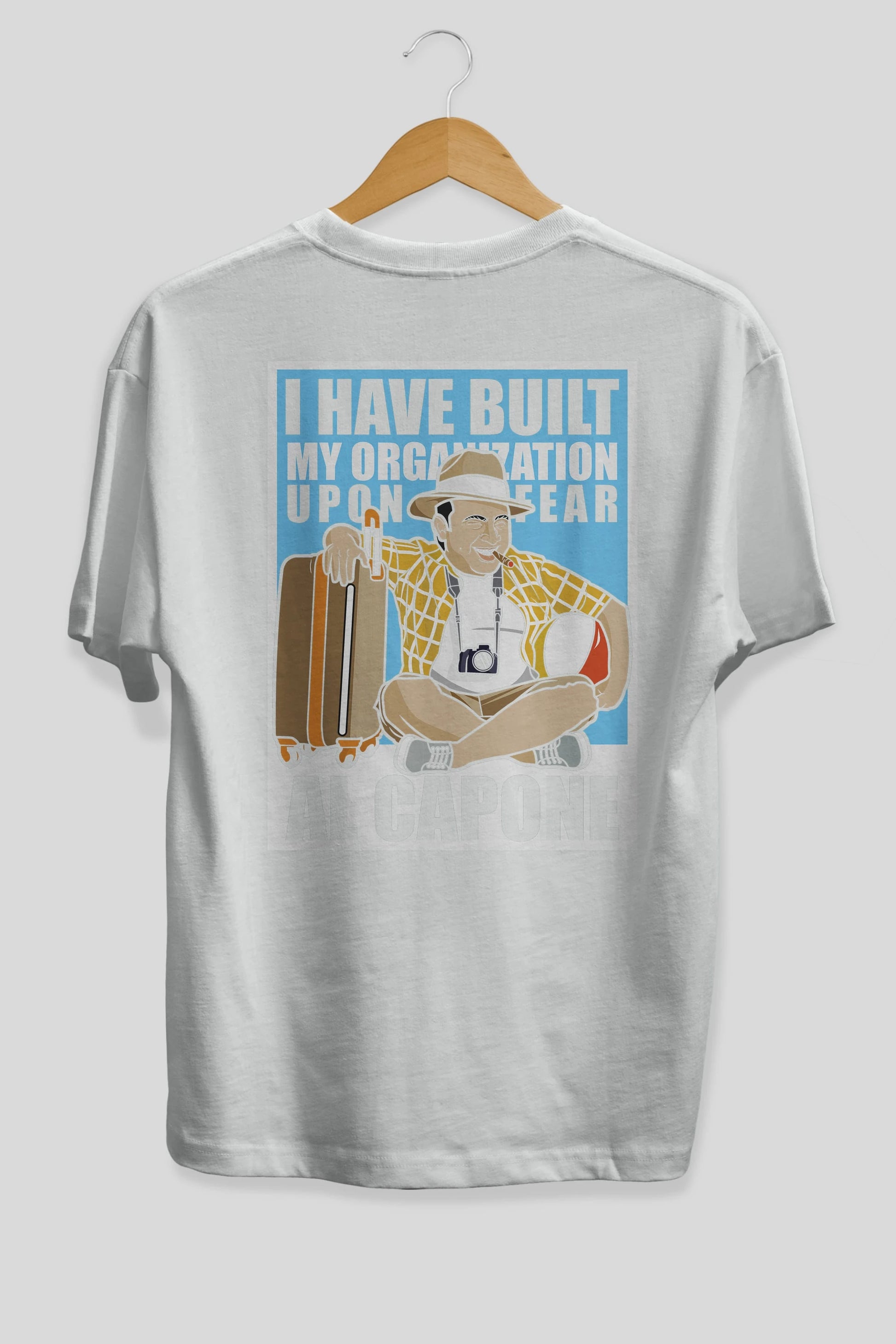 Al Capone Holiday Arka Baskılı Oversize t-shirt Erkek Kadın Unisex %100 Pamuk tişort