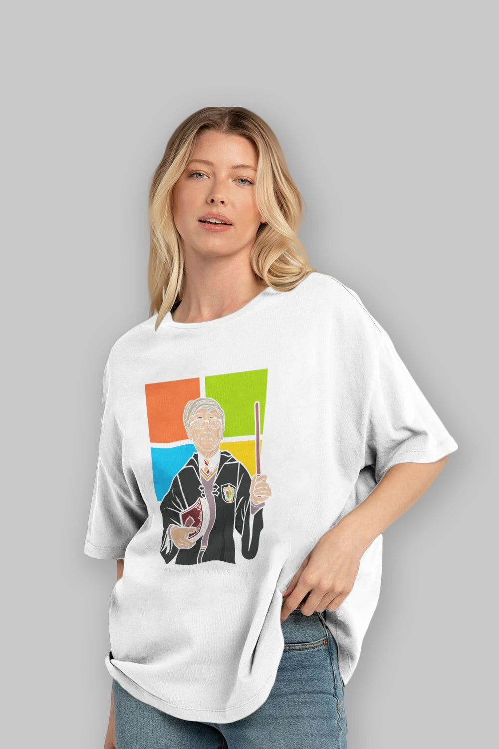 Harry Potter Gates Ön Baskılı Oversize t-shirt Erkek Kadın Unisex %100 Pamuk tişort