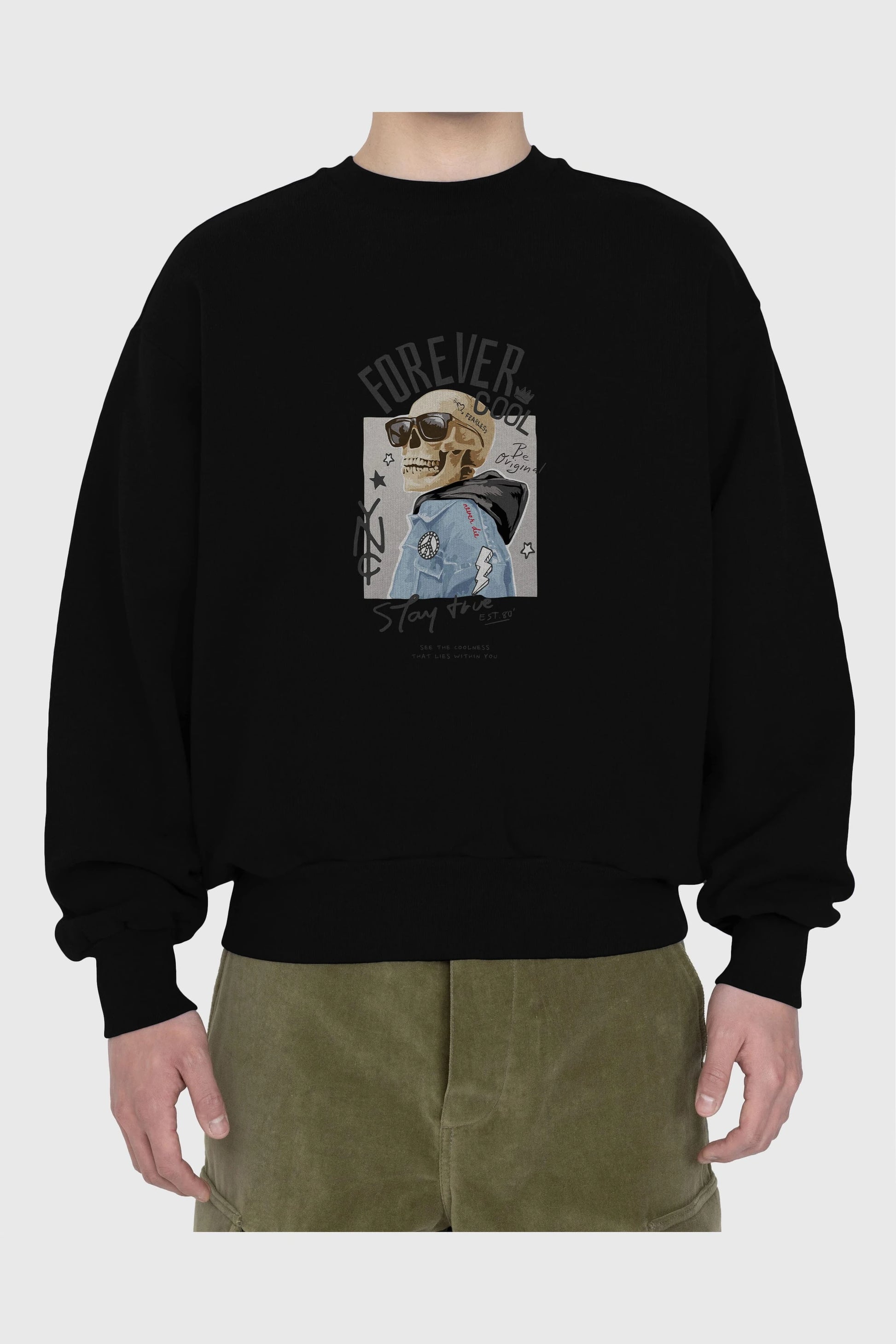 Teddy Bear Forever Cool Ön Baskılı Oversize Sweatshirt Erkek Kadın Unisex