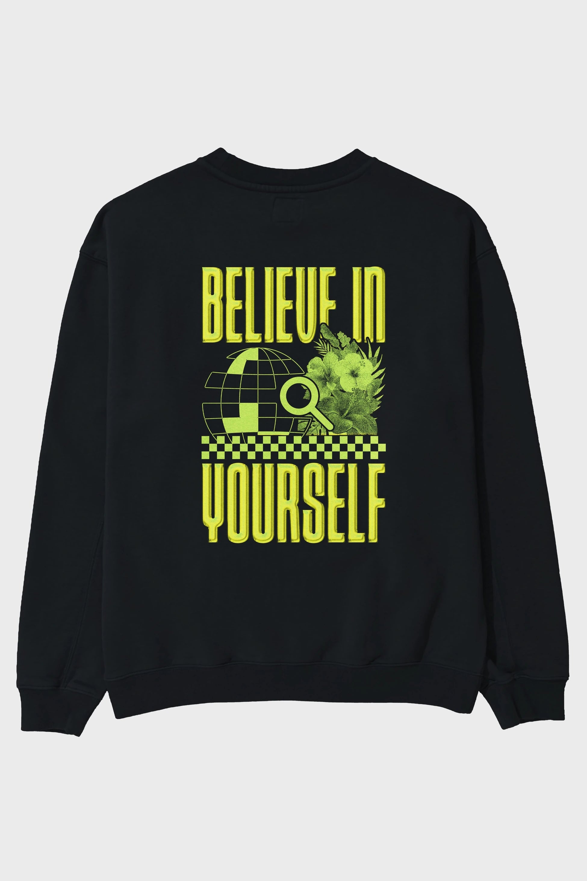 Believe in Yourself Yellow Arka Baskılı Oversize Sweatshirt Erkek Kadın Unisex
