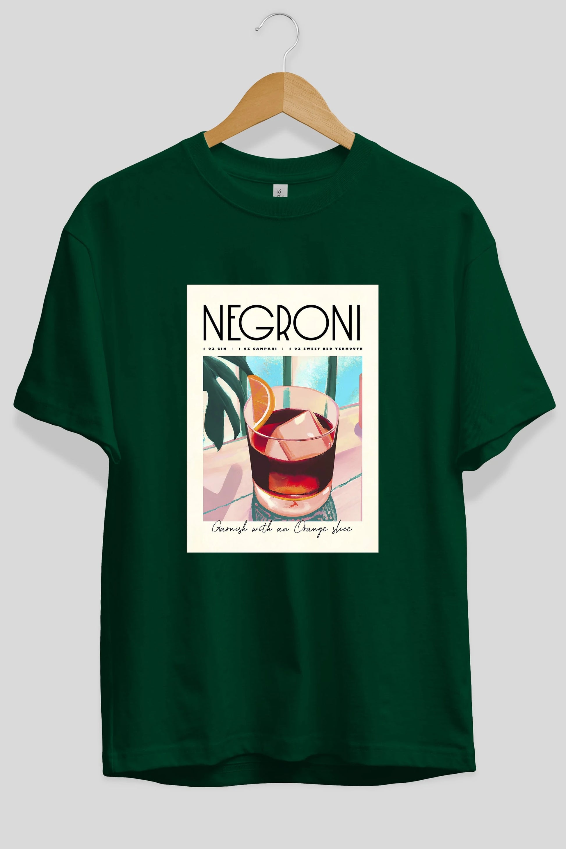 Negroni 4 Ön Baskılı Oversize t-shirt Erkek Kadın Unisex %100 Pamuk Bisiklet Yaka tişort