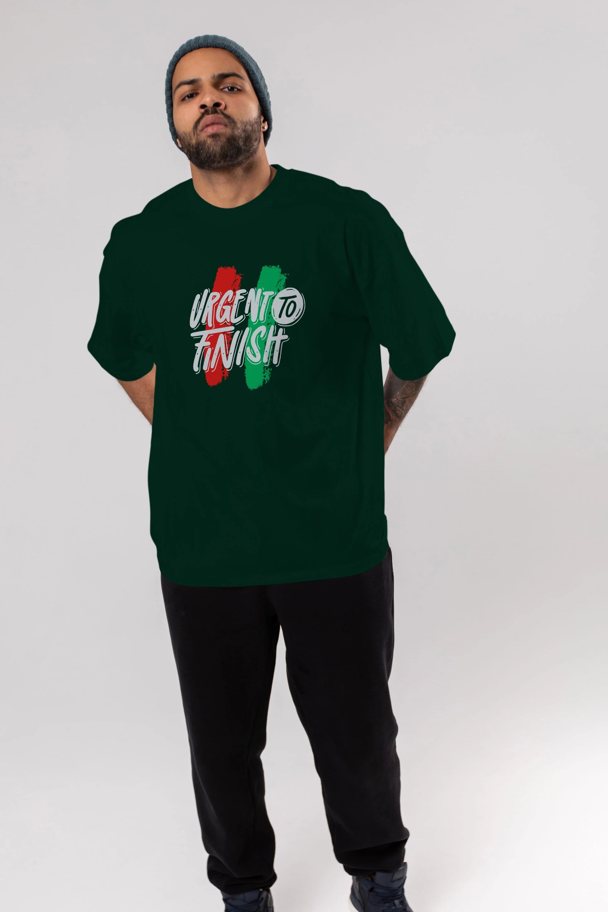 Urgent To Finish Ön Baskılı Oversize t-shirt Erkek Kadın Unisex