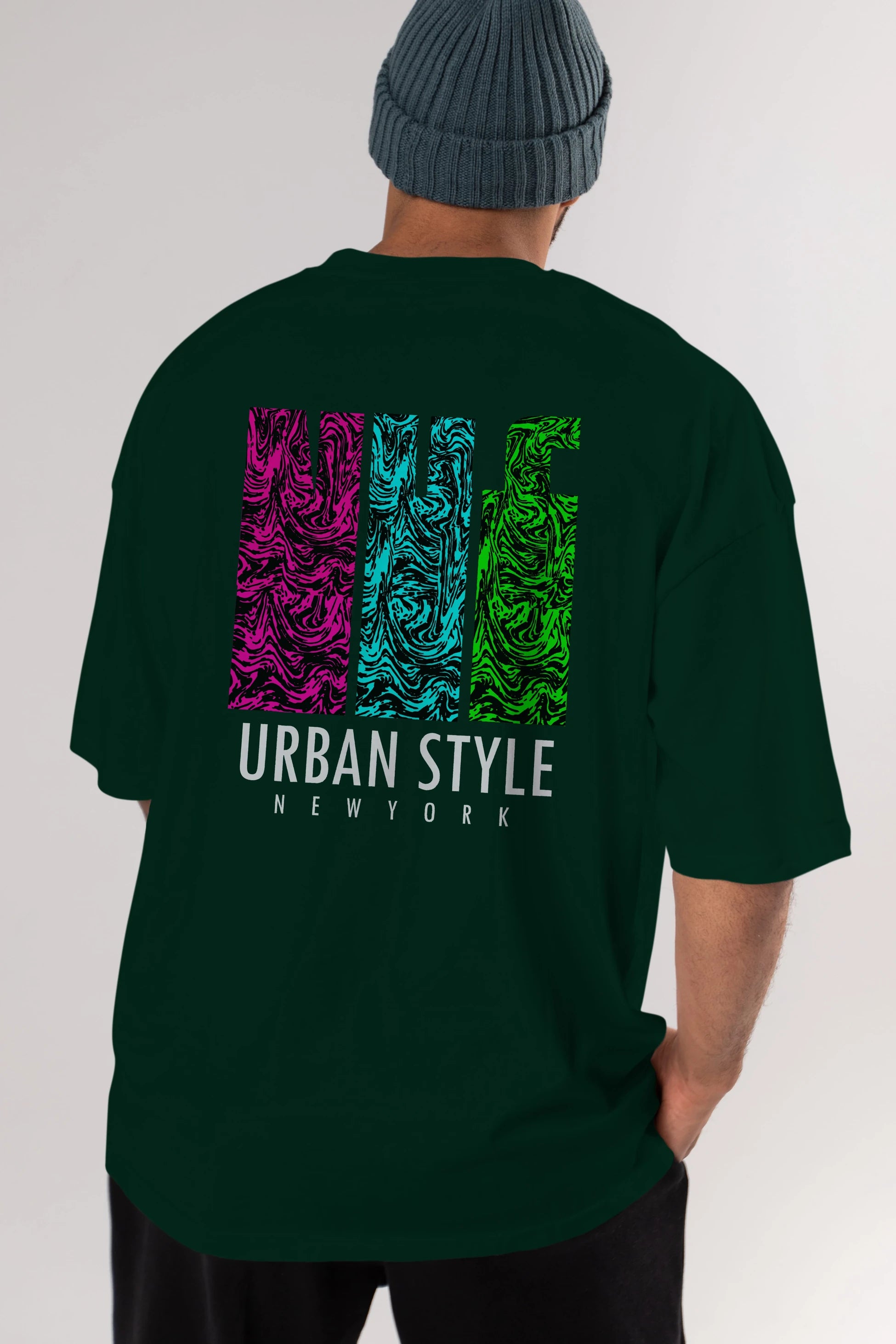 Urban Style Newyork Arka Baskılı Oversize t-shirt Erkek Kadın Unisex