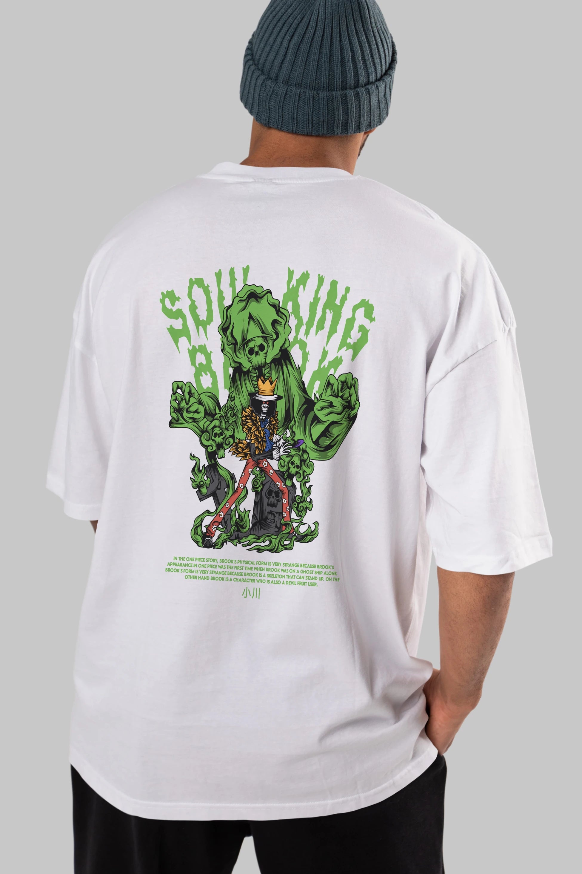 Soul King Brook Anime Arka Baskılı Oversize t-shirt Erkek Kadın Unisex