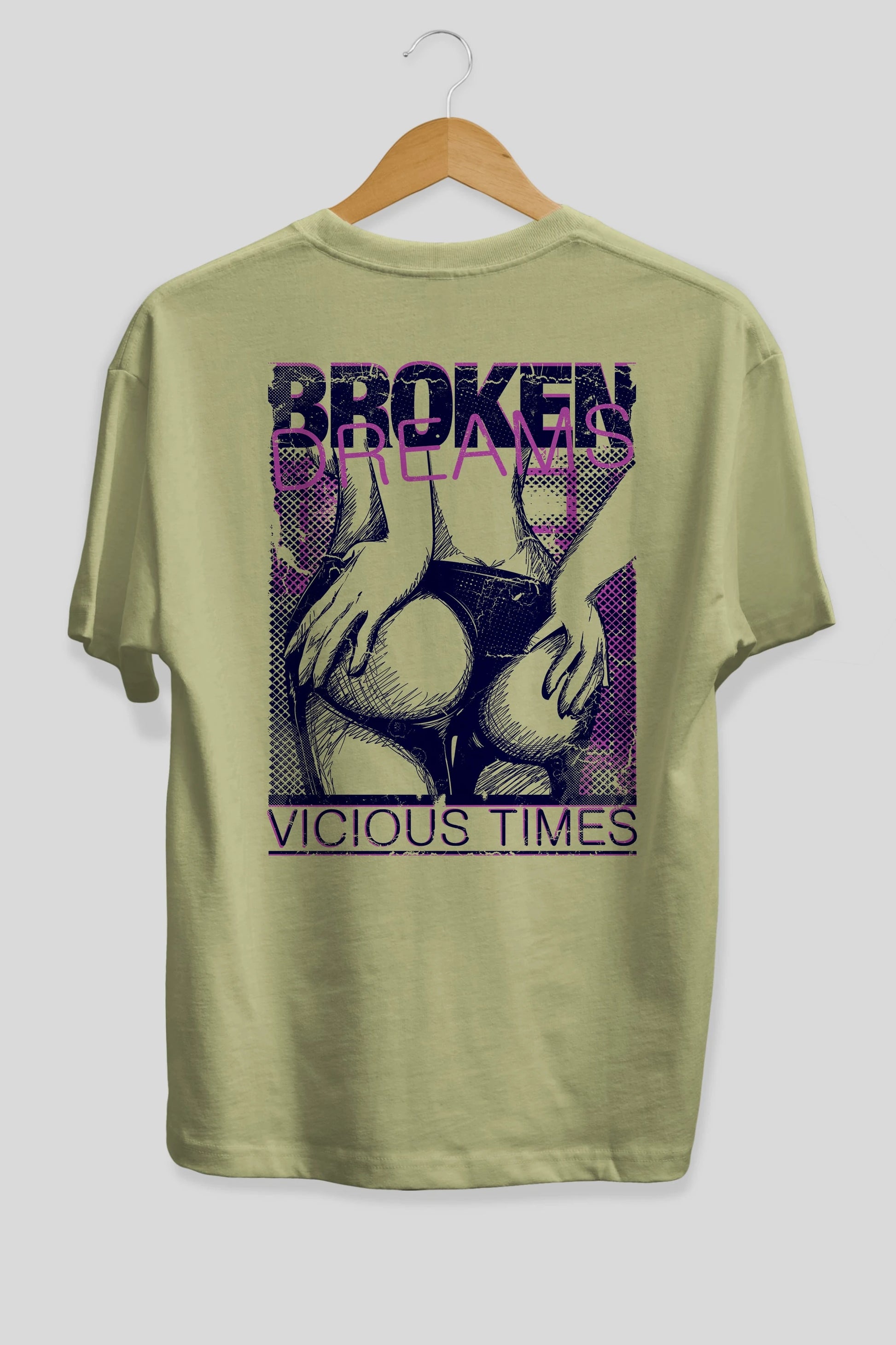 Broken Dreams Arka Baskılı Oversize t-shirt Erkek Kadın Unisex