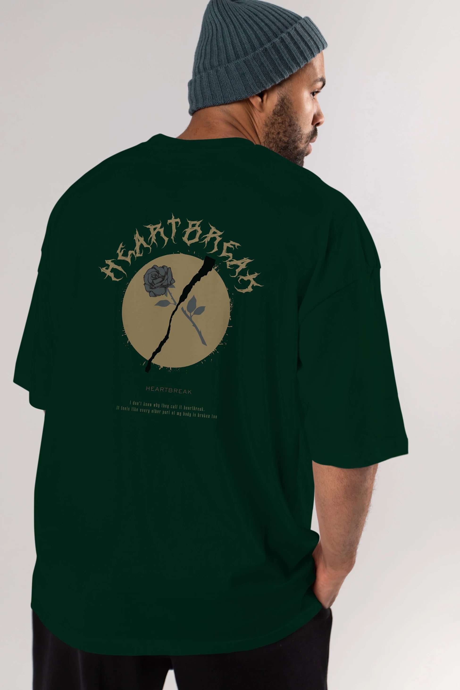 Heartbreak Arka Baskılı Oversize t-shirt Erkek Kadın Unisex