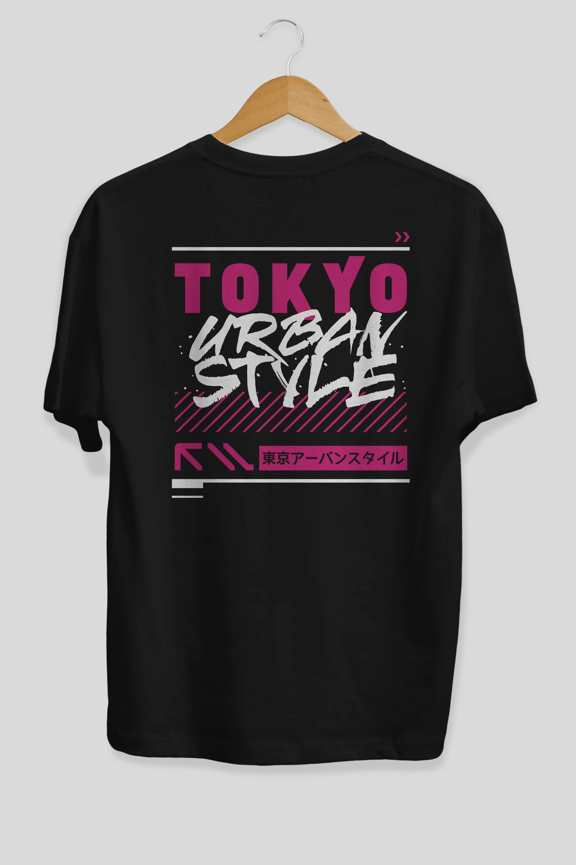 Tokyo Urban Style Arka Baskılı Oversize t-shirt Erkek Kadın Unisex