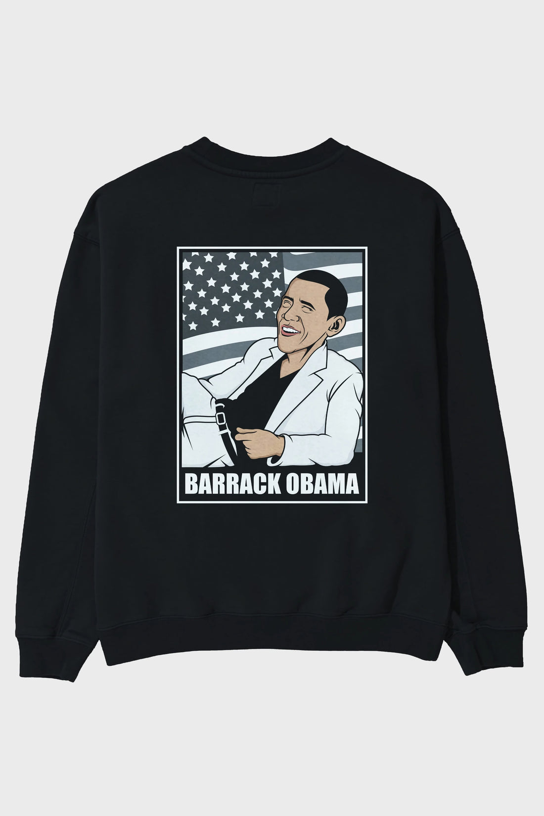 Obama Thriller Arka Baskılı Oversize Sweatshirt Erkek Kadın Unisex