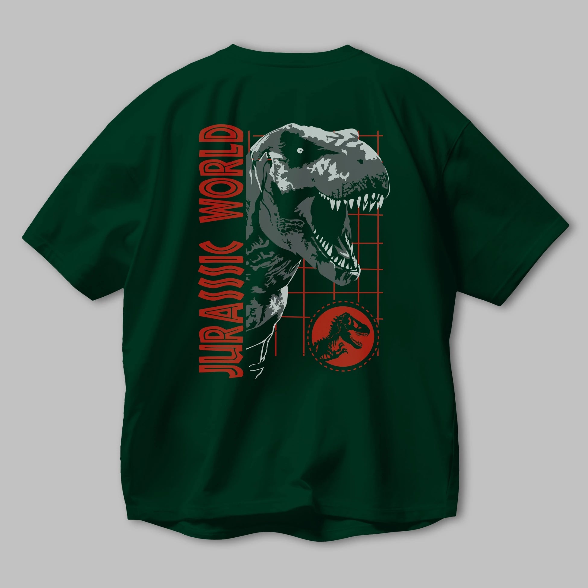 Jurassic Park (2) Arka Baskılı Oversize t-shirt Erkek Kadın Unisex %100 Pamuk Bisiklet Yaka tişort