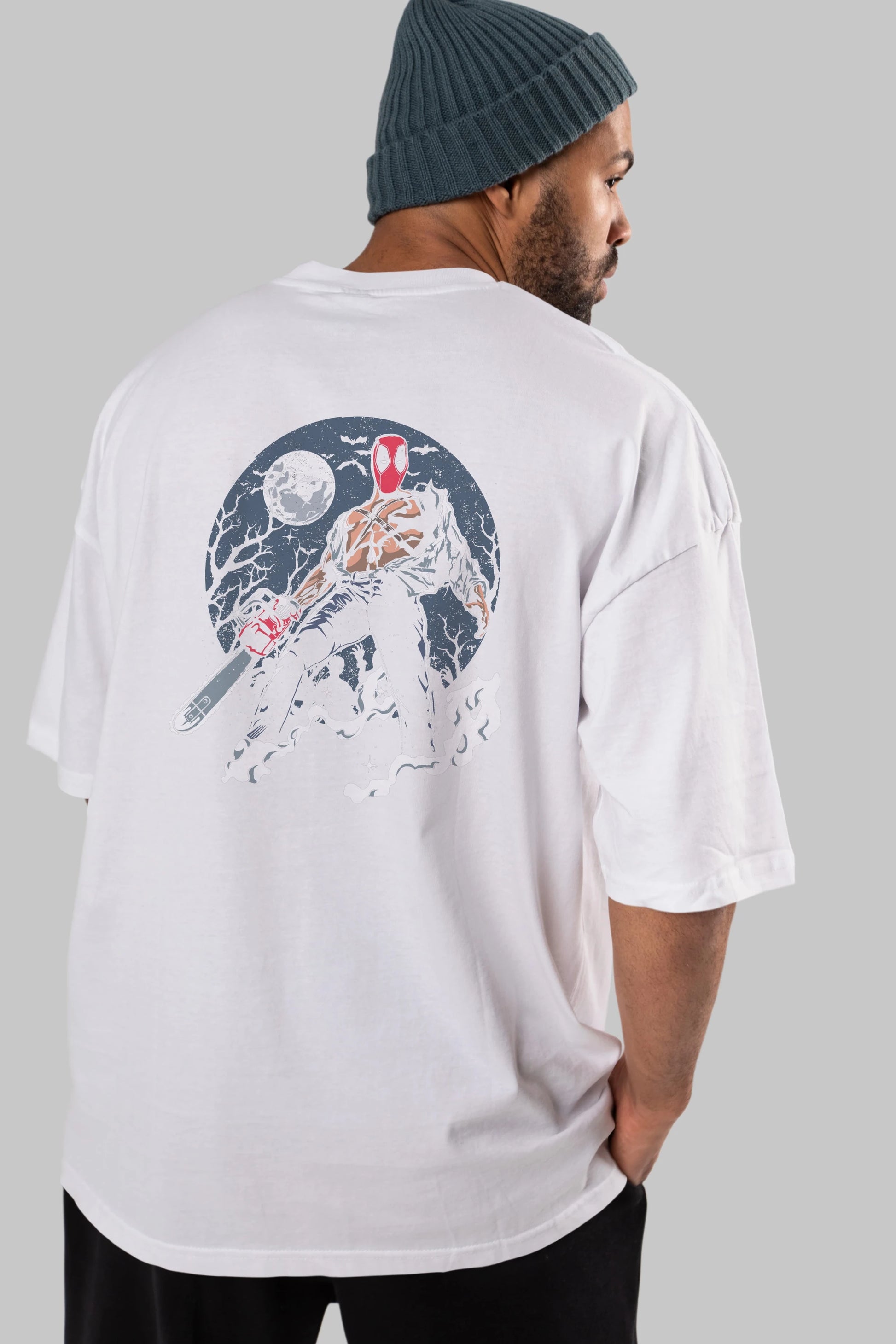 Evil Deadpool Arka Baskılı Oversize t-shirt Erkek Kadın Unisex %100 Pamuk