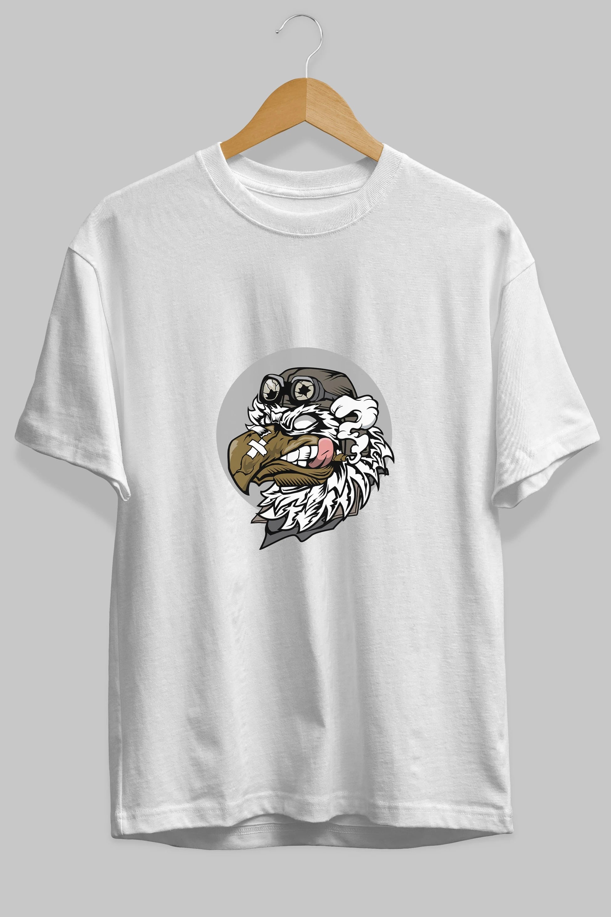 Bird Pilot Ön Baskılı Oversize t-shirt Erkek Kadın Unisex %100 Pamuk tişort