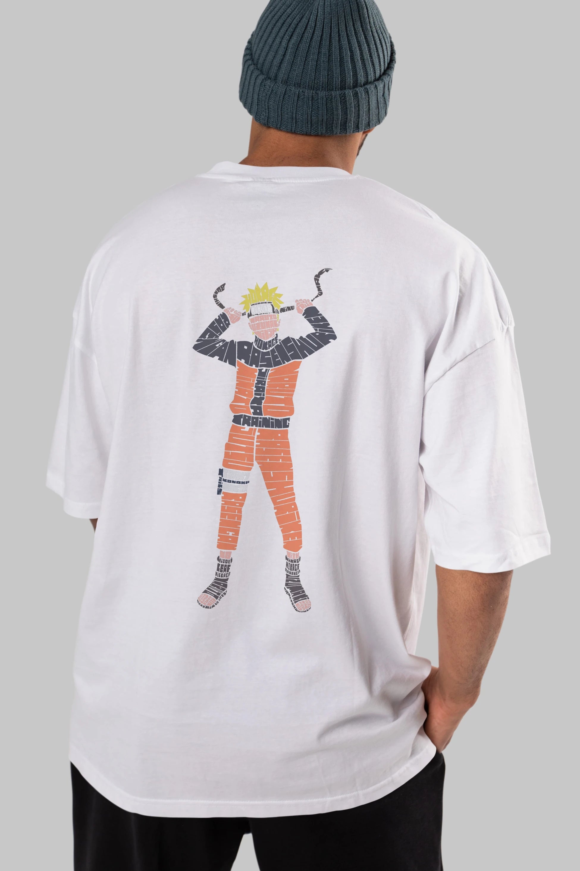 Naruto Arka Baskılı Oversize t-shirt %100 pamuk Erkek Kadın Unisex