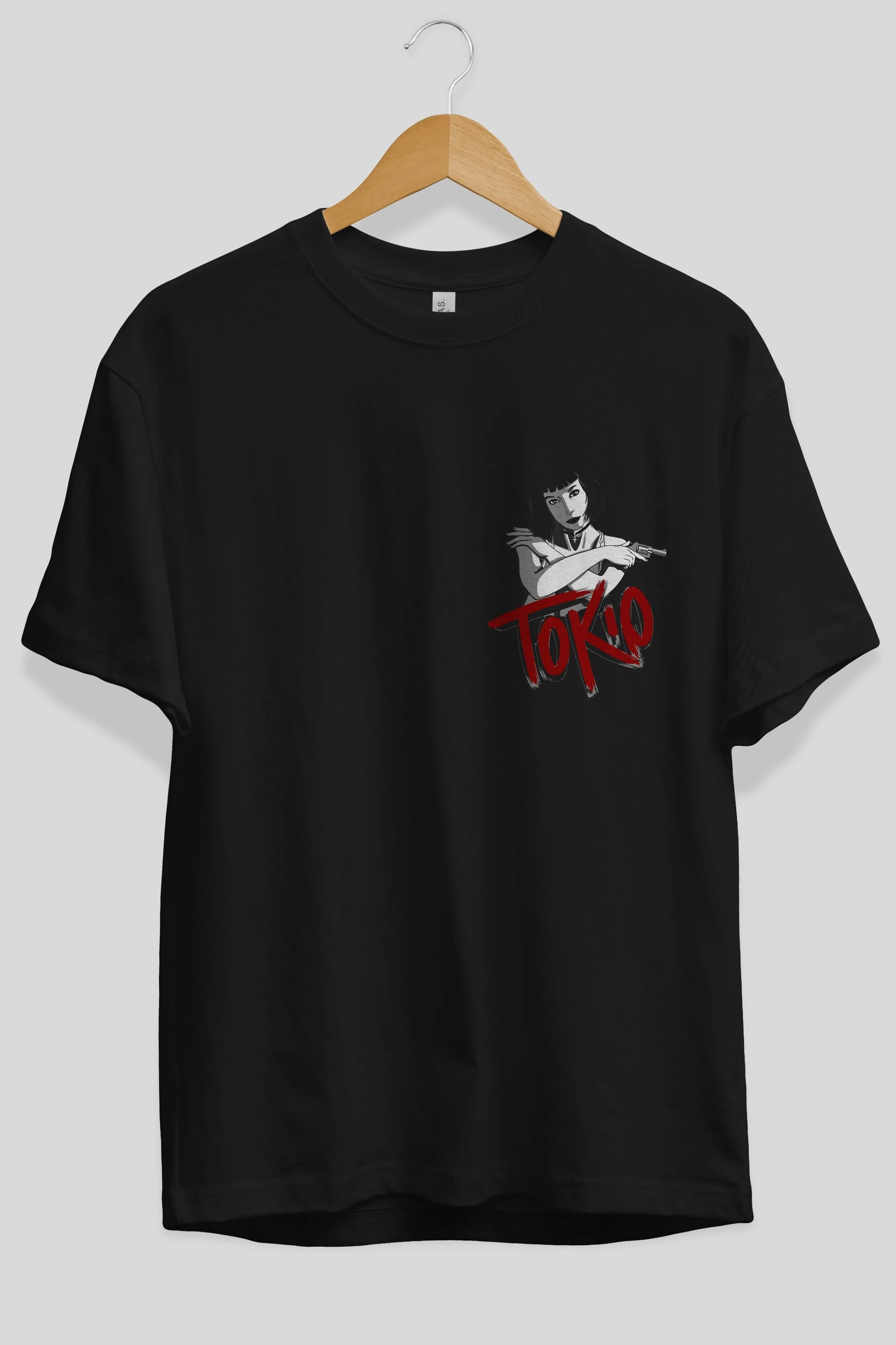 La Casa De Papel (10) Ön Sol Baskılı Oversize t-shirt Erkek Kadın Unisex %100 Pamuk Bisiklet Yaka tişort