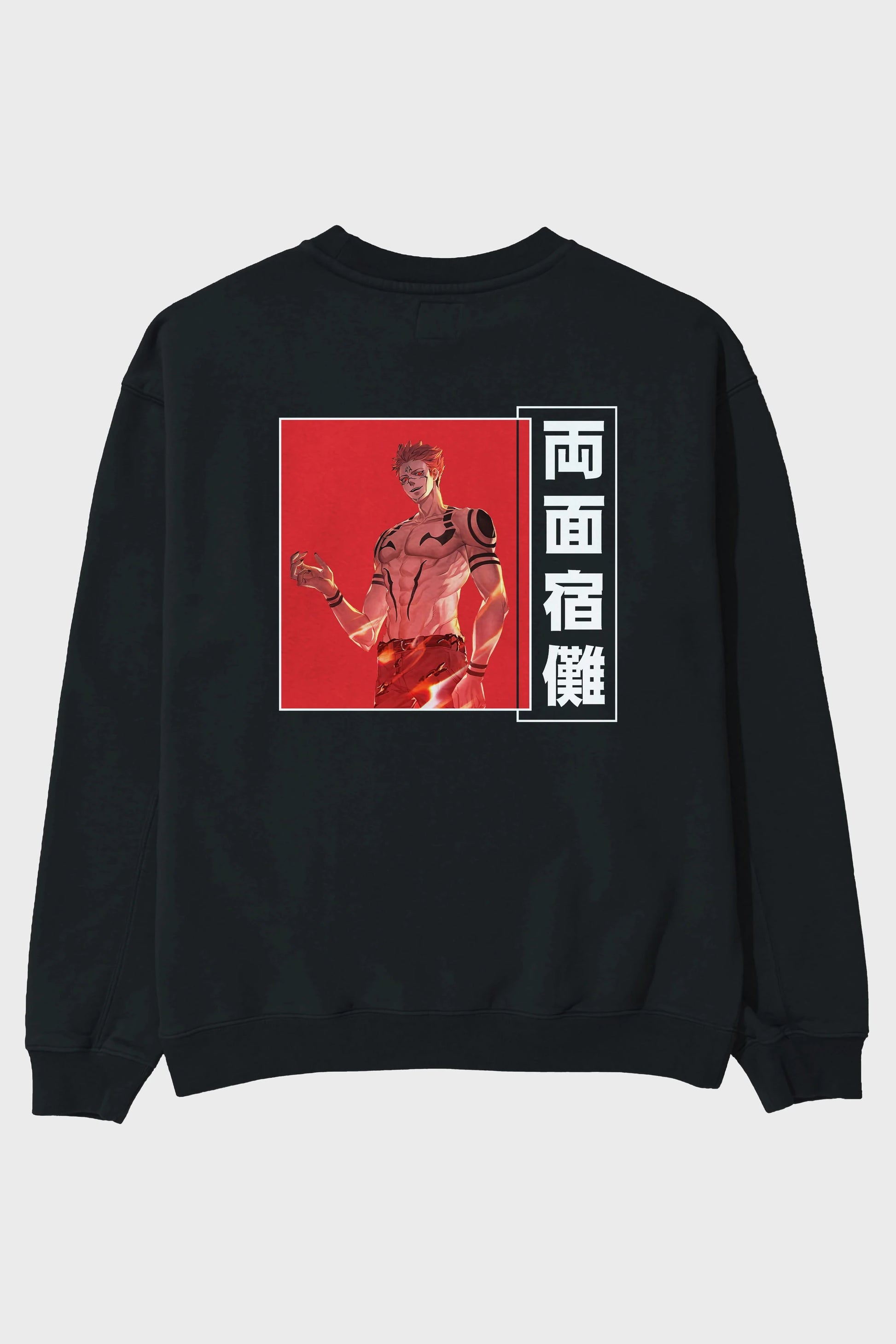 Sukuna Ryoumen 3 Anime Arka Baskılı Oversize Sweatshirt Erkek Kadın Unisex