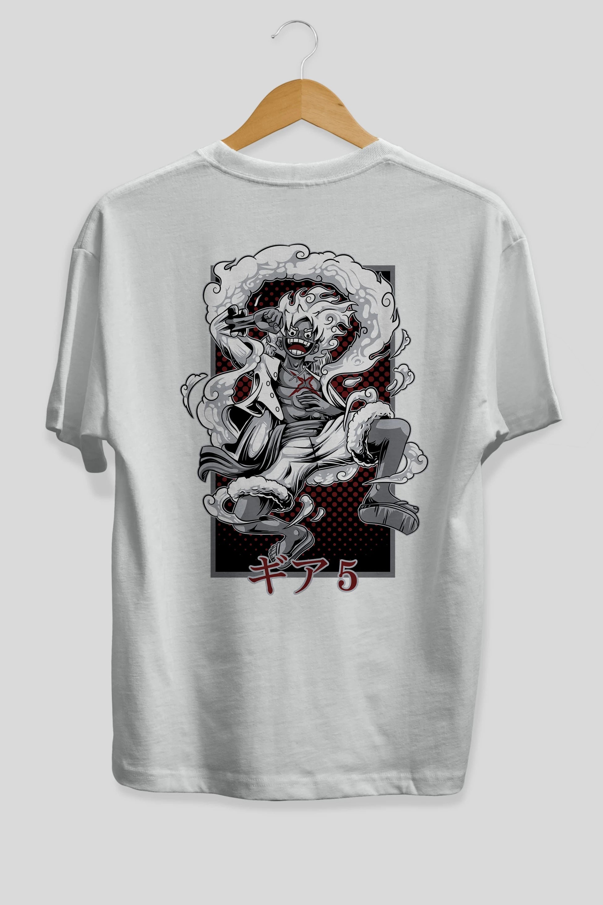 LUFFY GEAR 5 Anime Arka Baskılı Oversize t-shirt Erkek Kadın Unisex