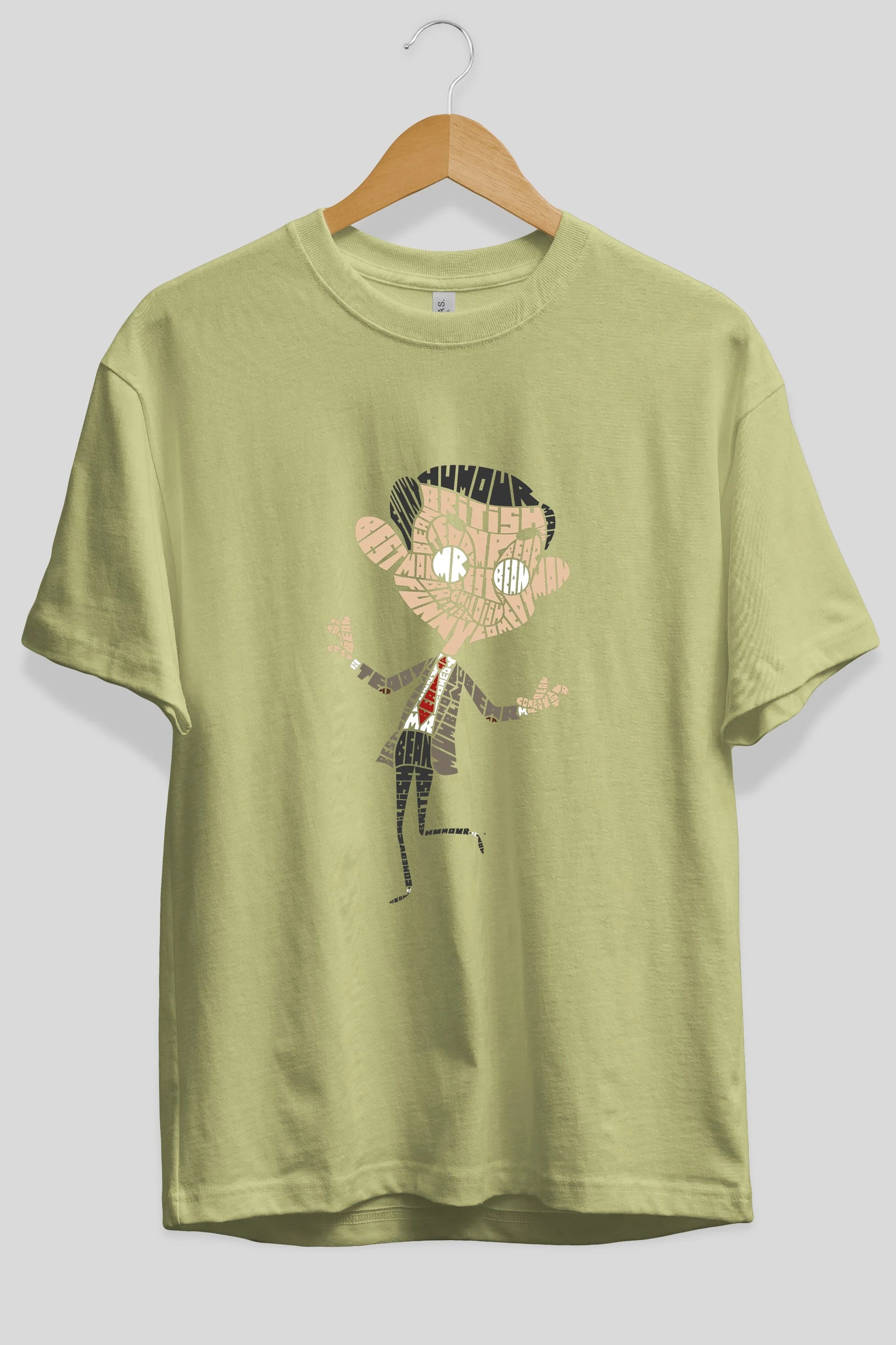 Mr Bean Ön Baskılı Oversize t-shirt %100 pamuk Erkek Kadın Unisex