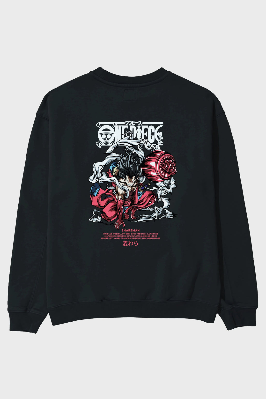 One Piece Snakeman Anime Arka Baskılı Oversize Sweatshirt Erkek Kadın Unisex