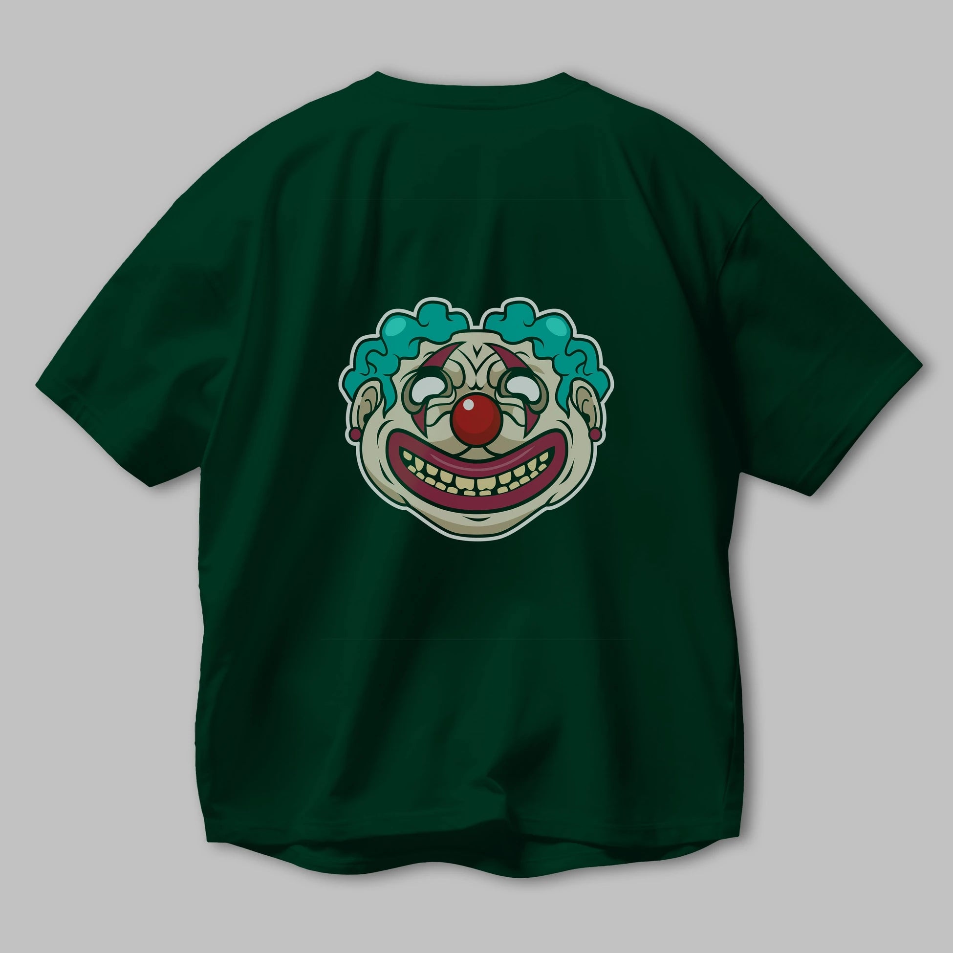 Clown Head Arka Baskılı Oversize t-shirt Erkek Kadın Unisex %100 Pamuk tişort