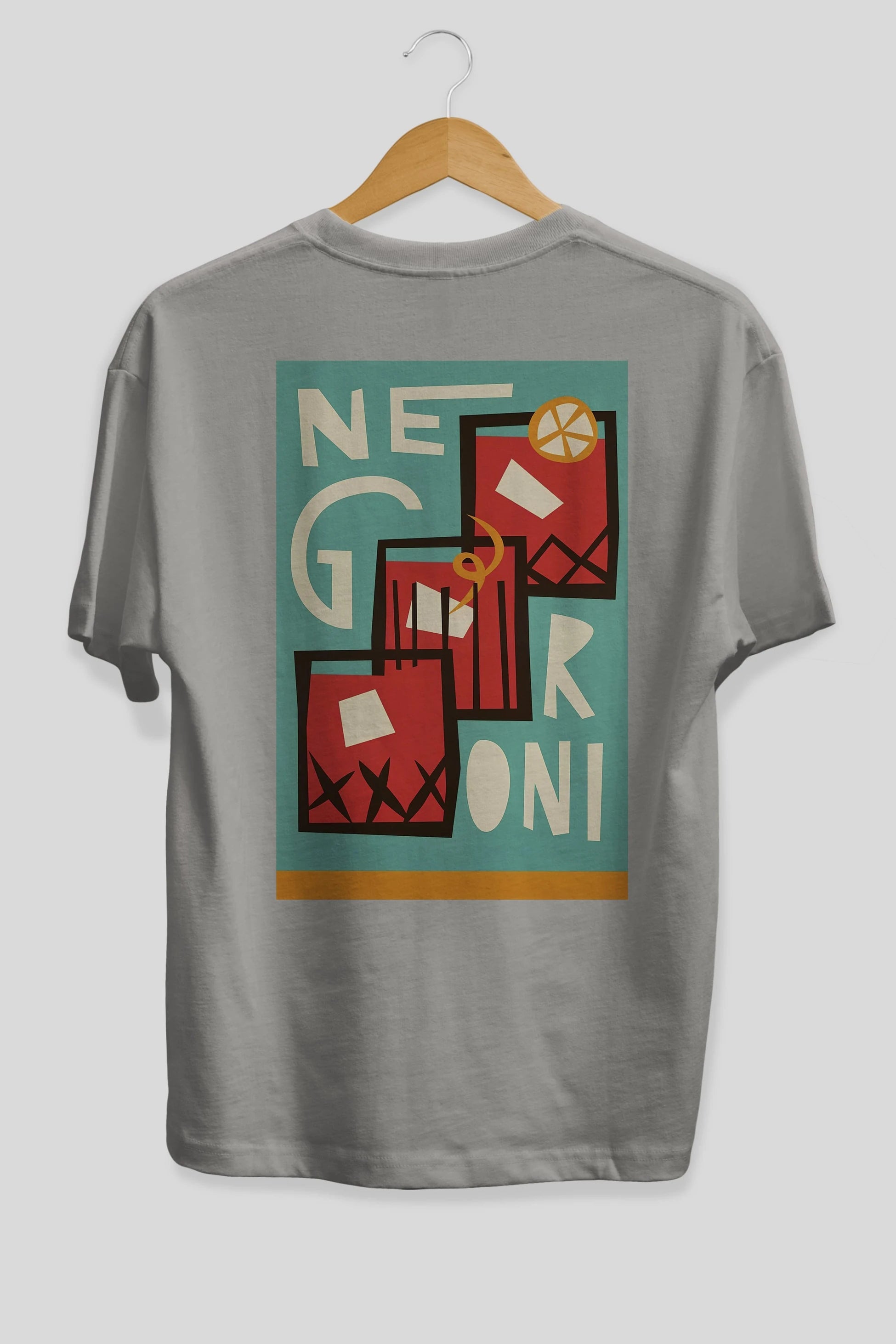 Negroni 3 Arka Baskılı Oversize t-shirt Erkek Kadın Unisex %100 Pamuk Bisiklet Yaka tişort