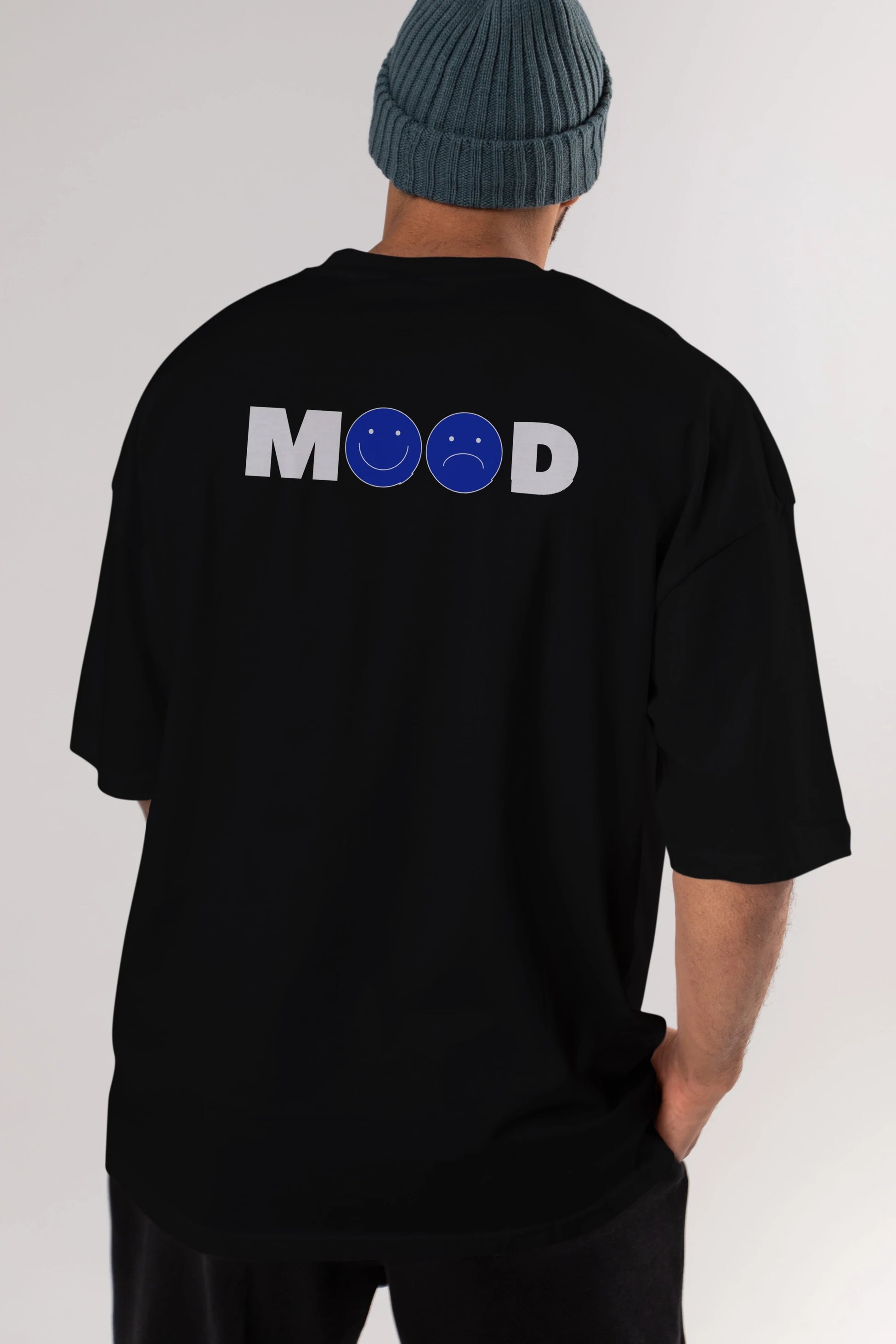 Mood Arka Baskılı Oversize t-shirt Erkek Kadın Unisex
