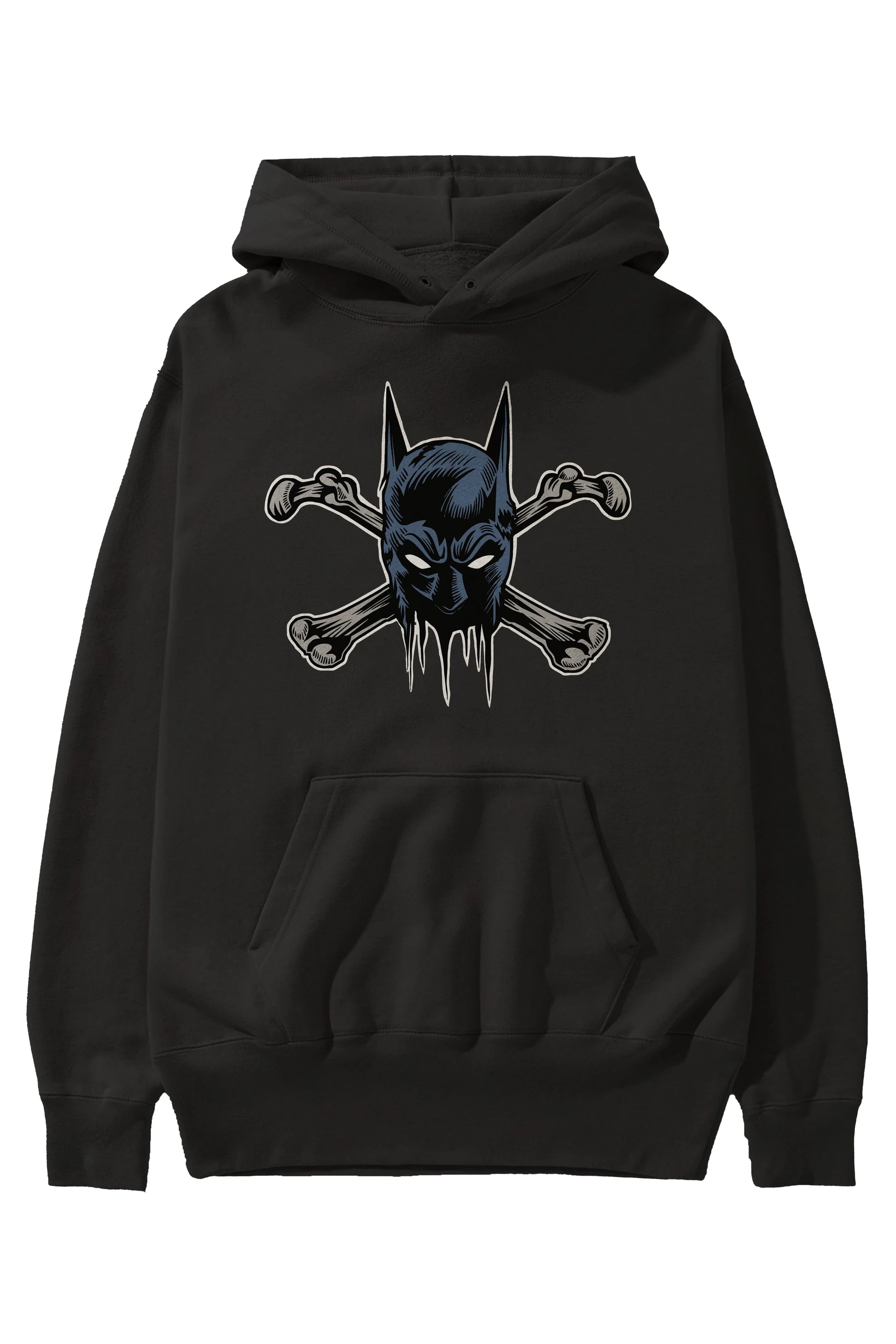 Batbones Ön Baskılı Hoodie Oversize Kapüşonlu Sweatshirt Erkek Kadın Unisex