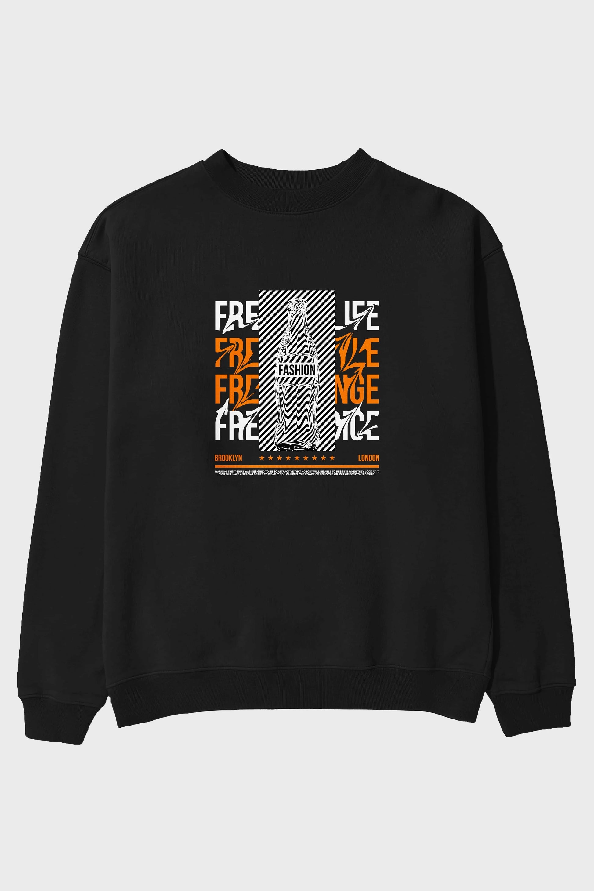 Freedom Life Ön Baskılı Oversize Sweatshirt Erkek Kadın Unisex