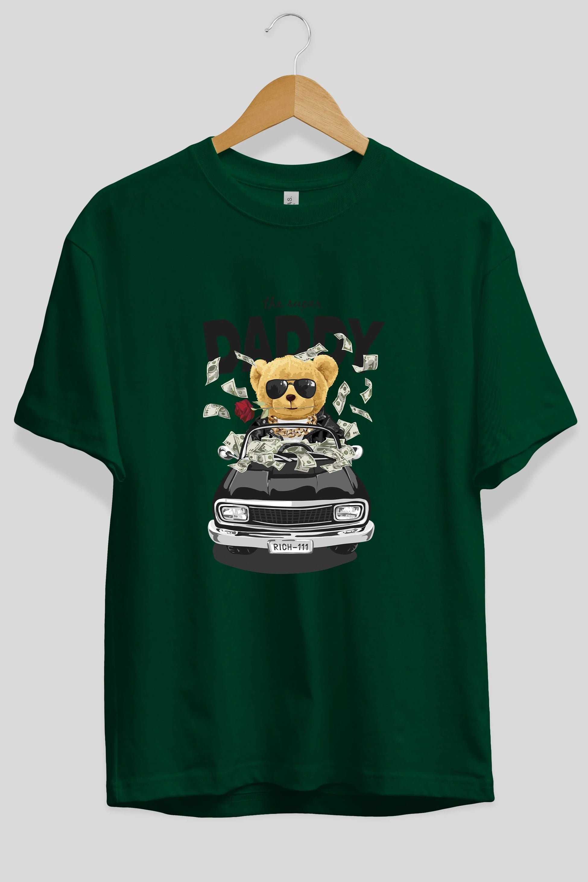 Teddy Bear Daddy Ön Baskılı Oversize t-shirt Erkek Kadın Unisex %100 Pamuk
