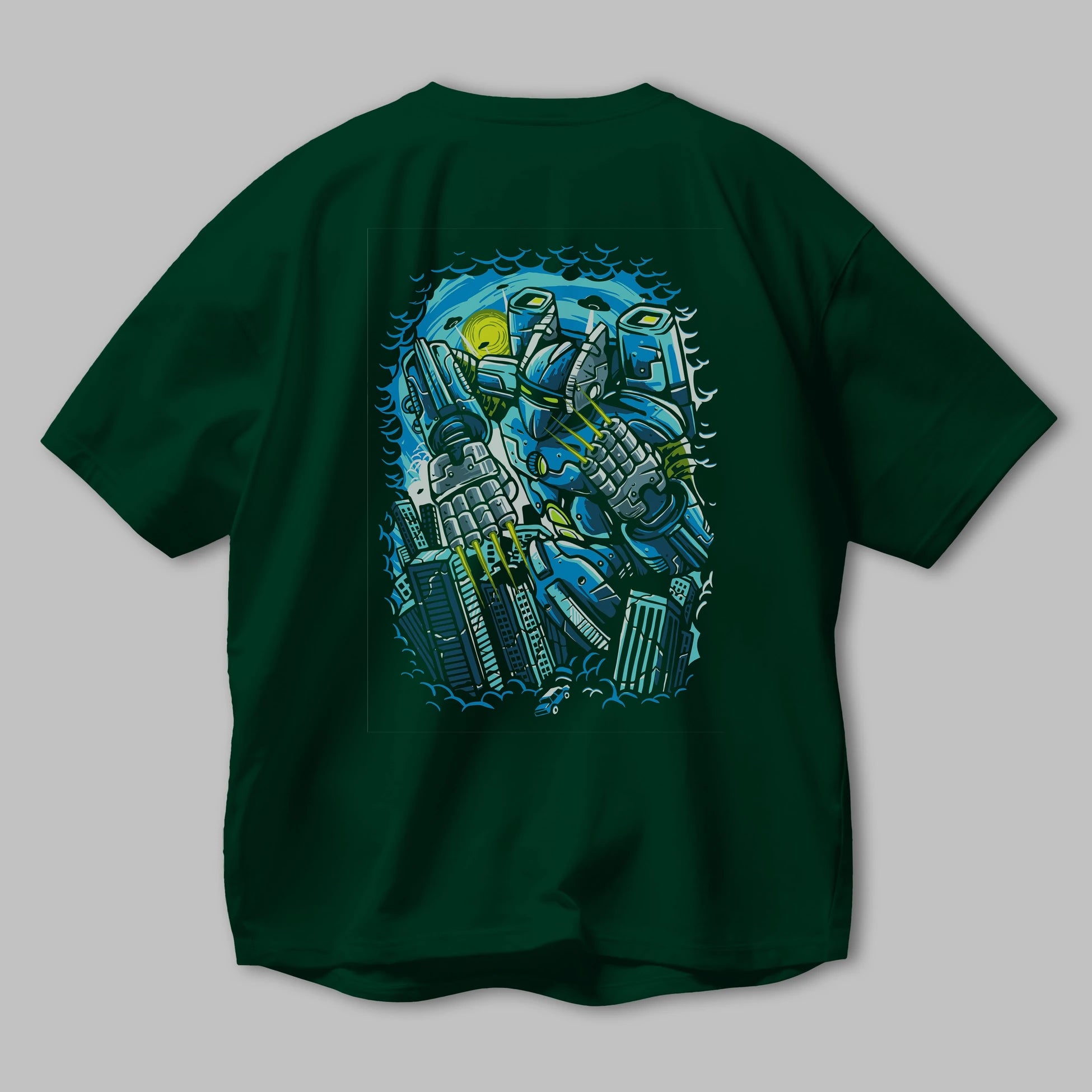 Destroy The City Arka Baskılı Oversize t-shirt Erkek Kadın Unisex %100 Pamuk