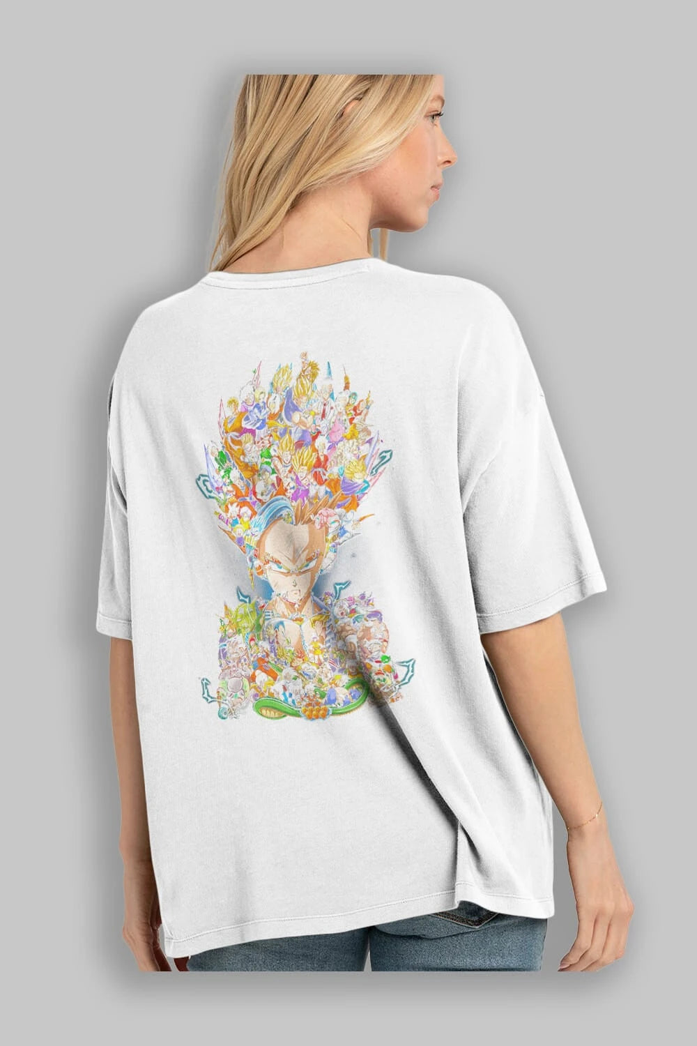DRAGON BALL ART (2) Anime Arka Baskılı Oversize t-shirt Erkek Kadın Unisex