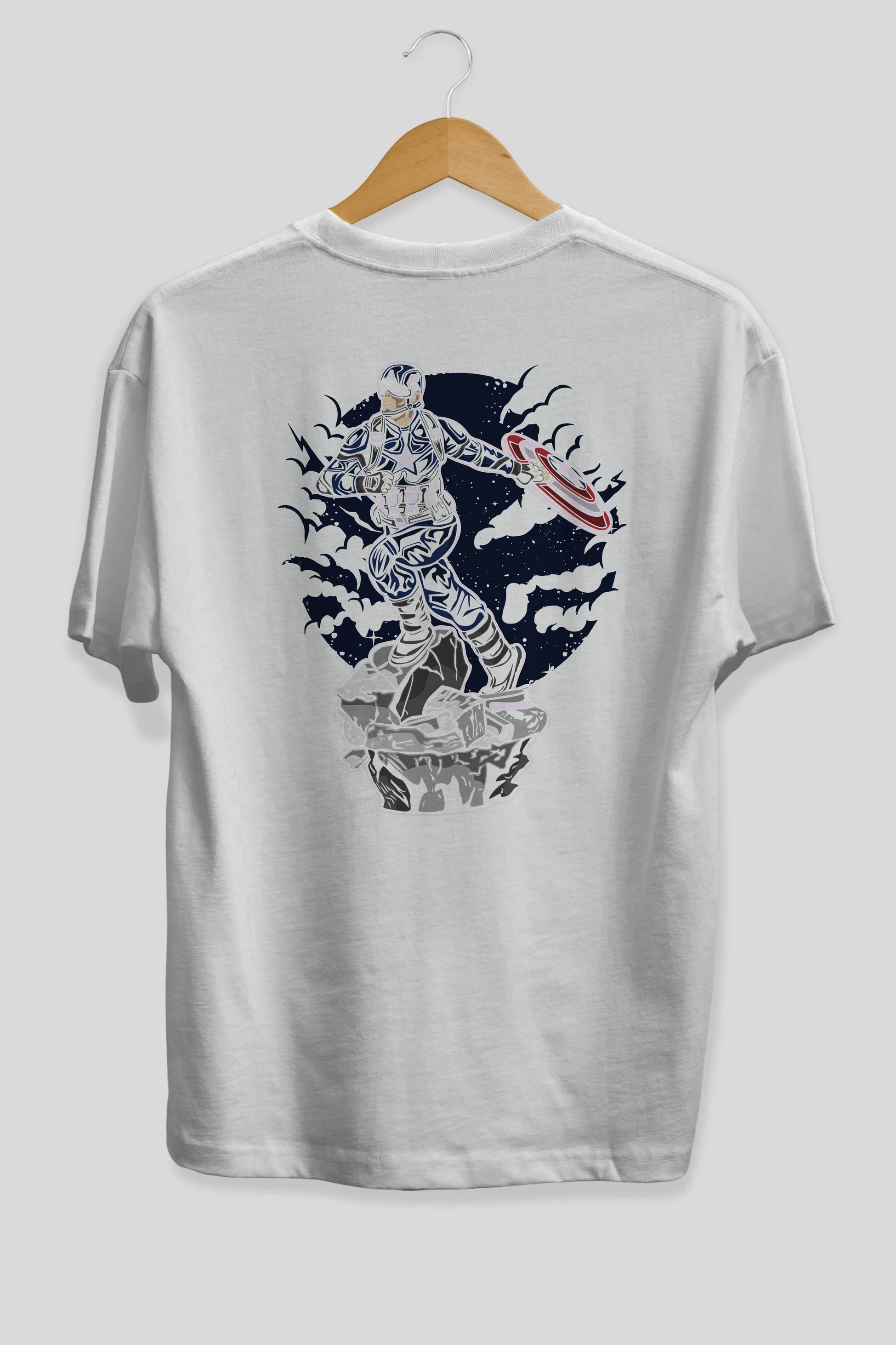 CAPTAIN AMERICA Arka Baskılı Oversize t-shirt Erkek Kadın Unisex %100 Pamuk