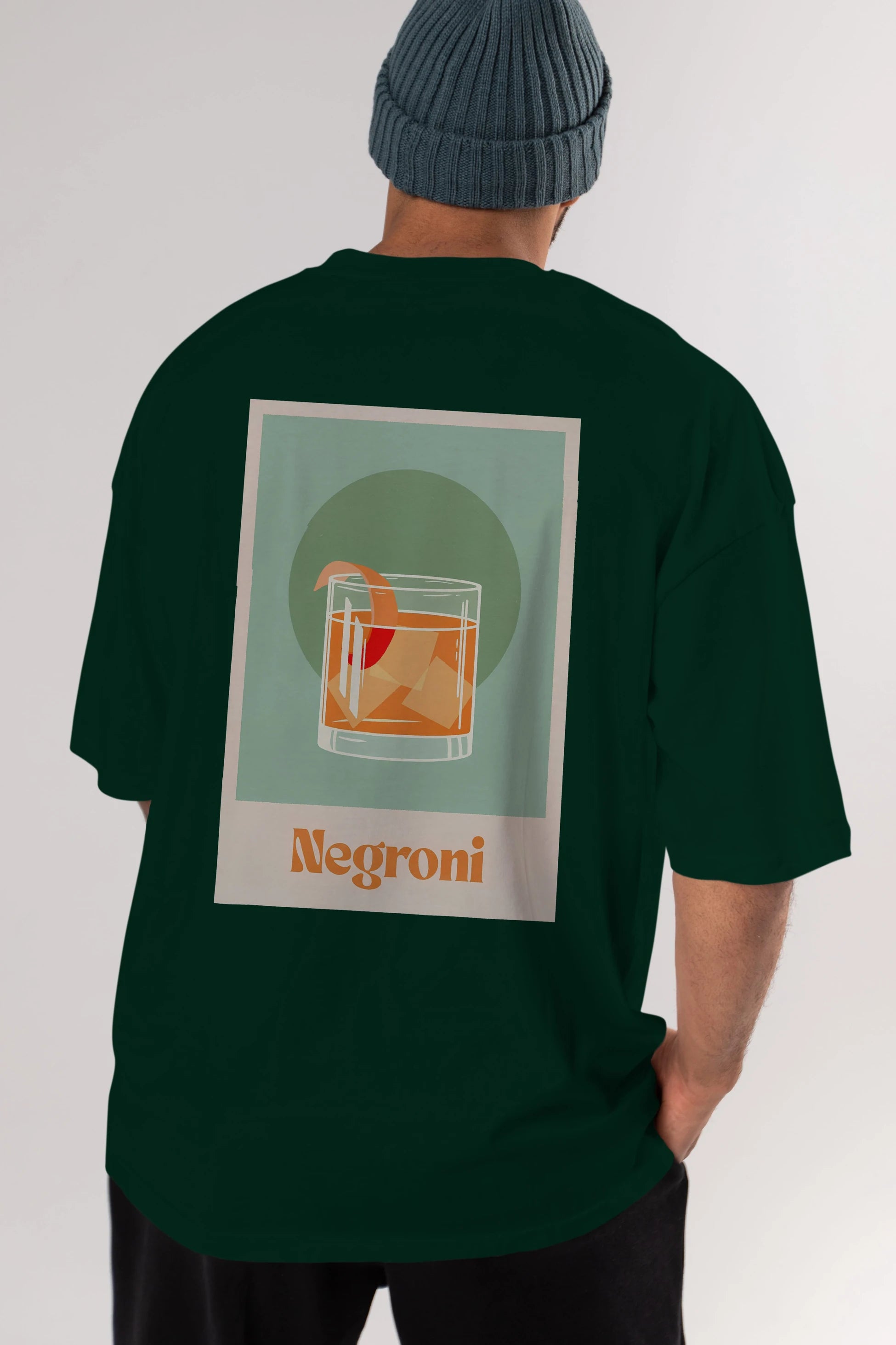 Negroni 5 Arka Baskılı Oversize t-shirt Erkek Kadın Unisex %100 Pamuk Bisiklet Yaka tişort