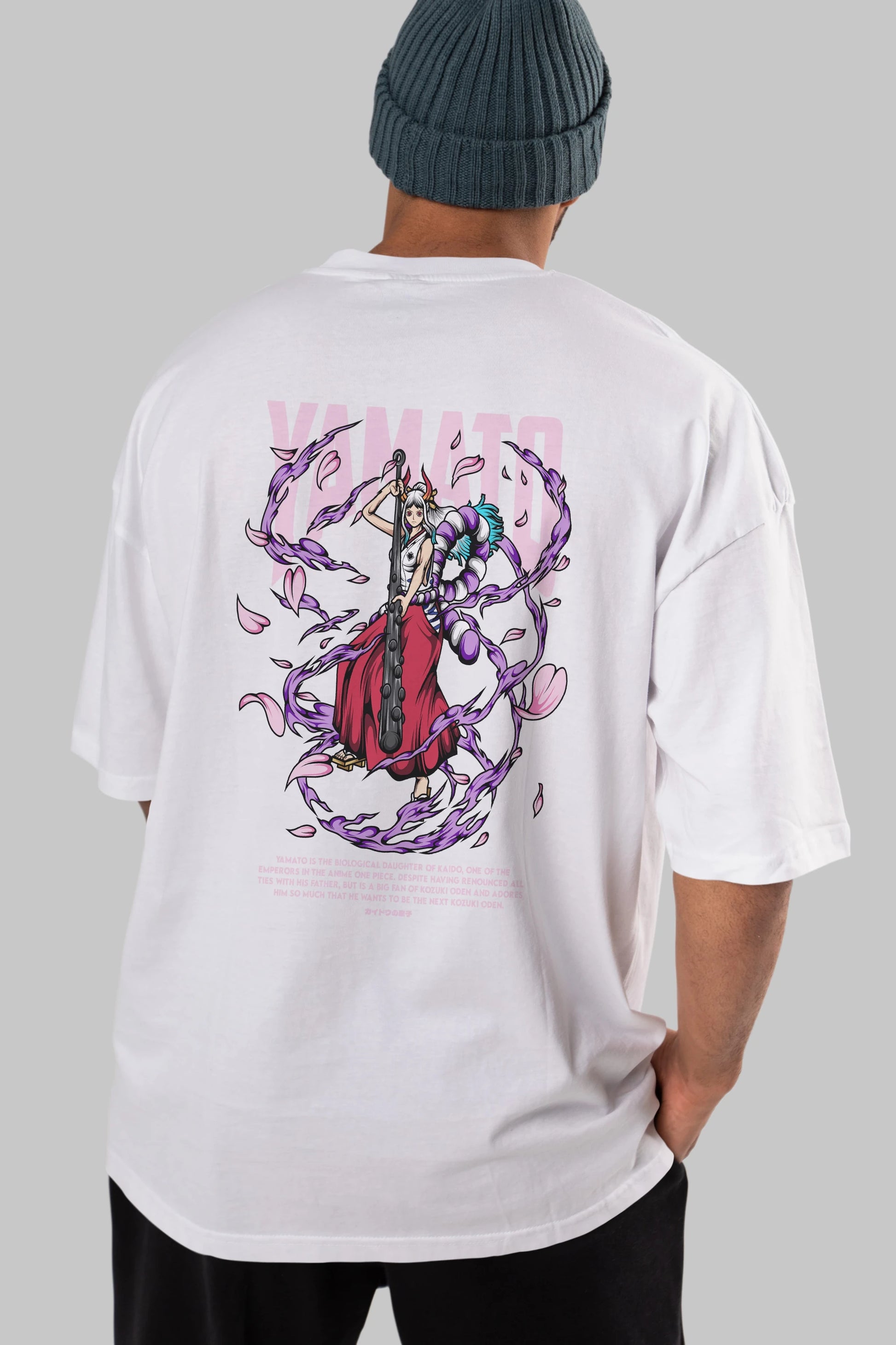 Yamato Anime Arka Baskılı Oversize t-shirt Erkek Kadın Unisex