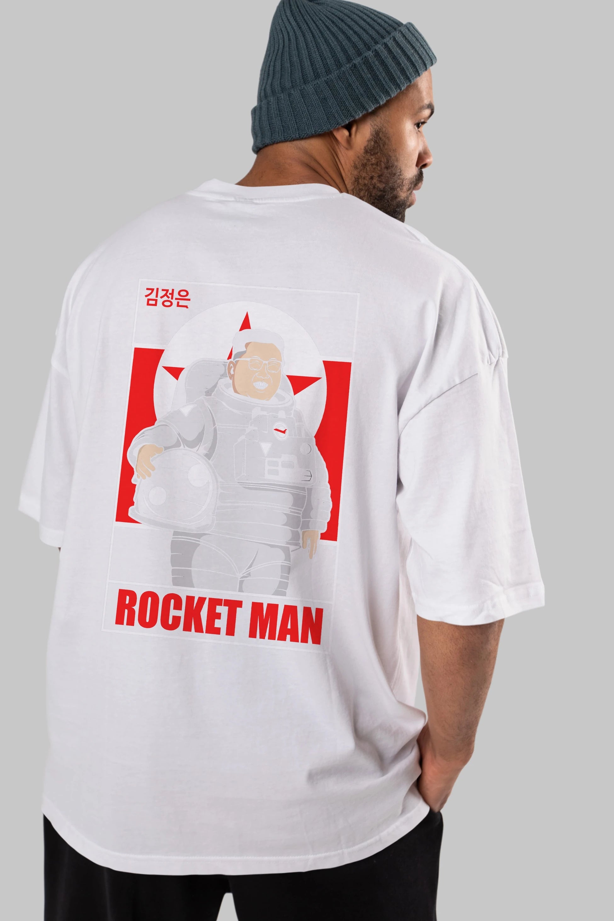 Astronot Kim Arka Baskılı Oversize t-shirt Erkek Kadın Unisex %100 Pamuk tişort