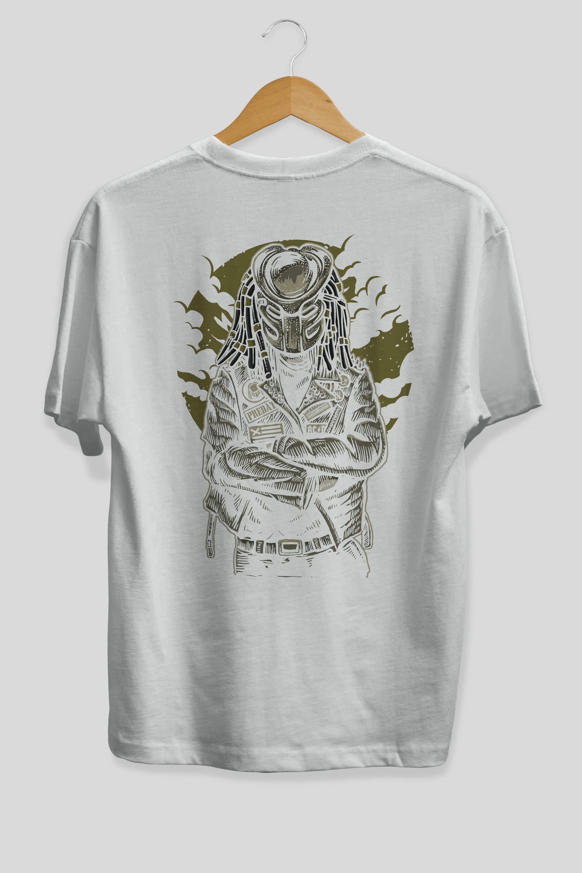 Predator Arka Baskılı Oversize t-shirt Erkek Kadın Unisex %100 Pamuk