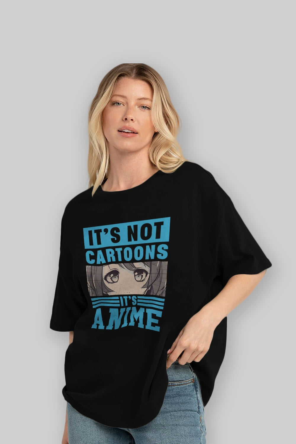 Its Anime Anime Ön Baskılı Oversize t-shirt Erkek Kadın Unisex