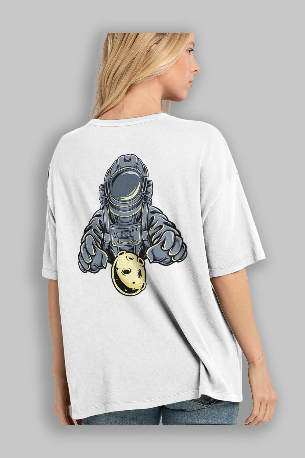 Astromoon tshirt Arka Baskılı Oversize t-shirt Erkek Kadın Unisex